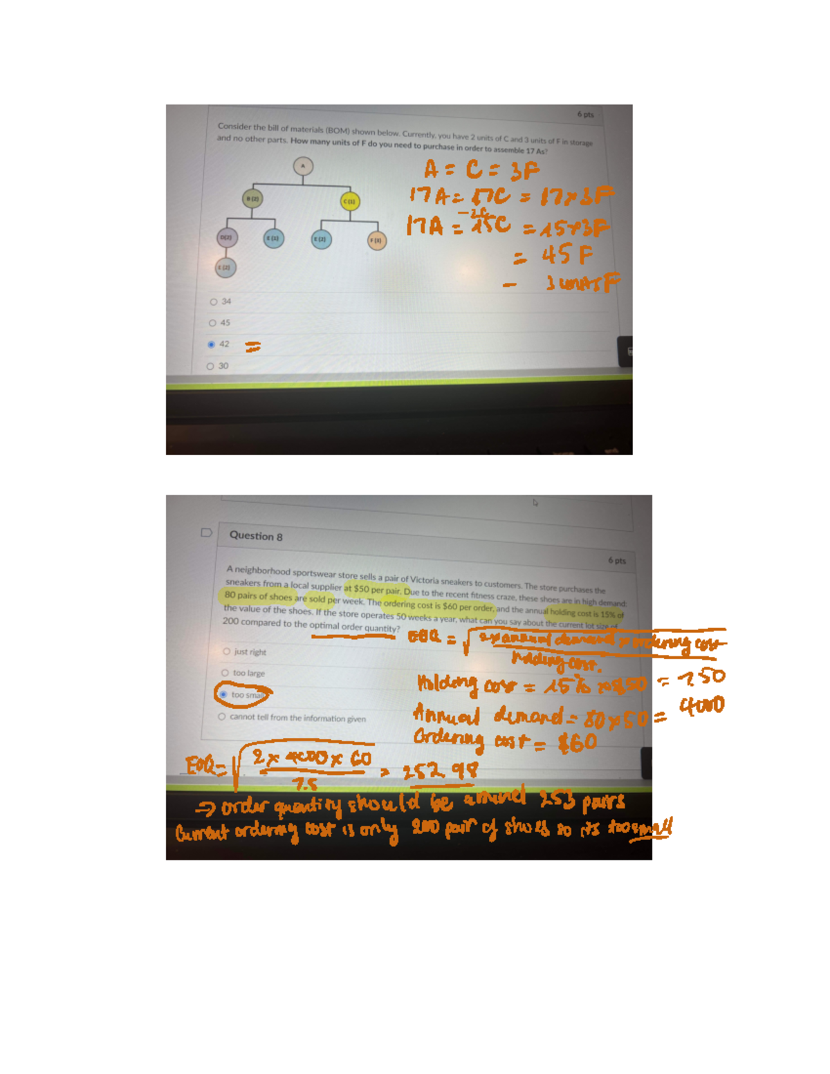 Problems For Exam - Practice Problem Sets For MGMT 339 - A C 3 F 17 A ...