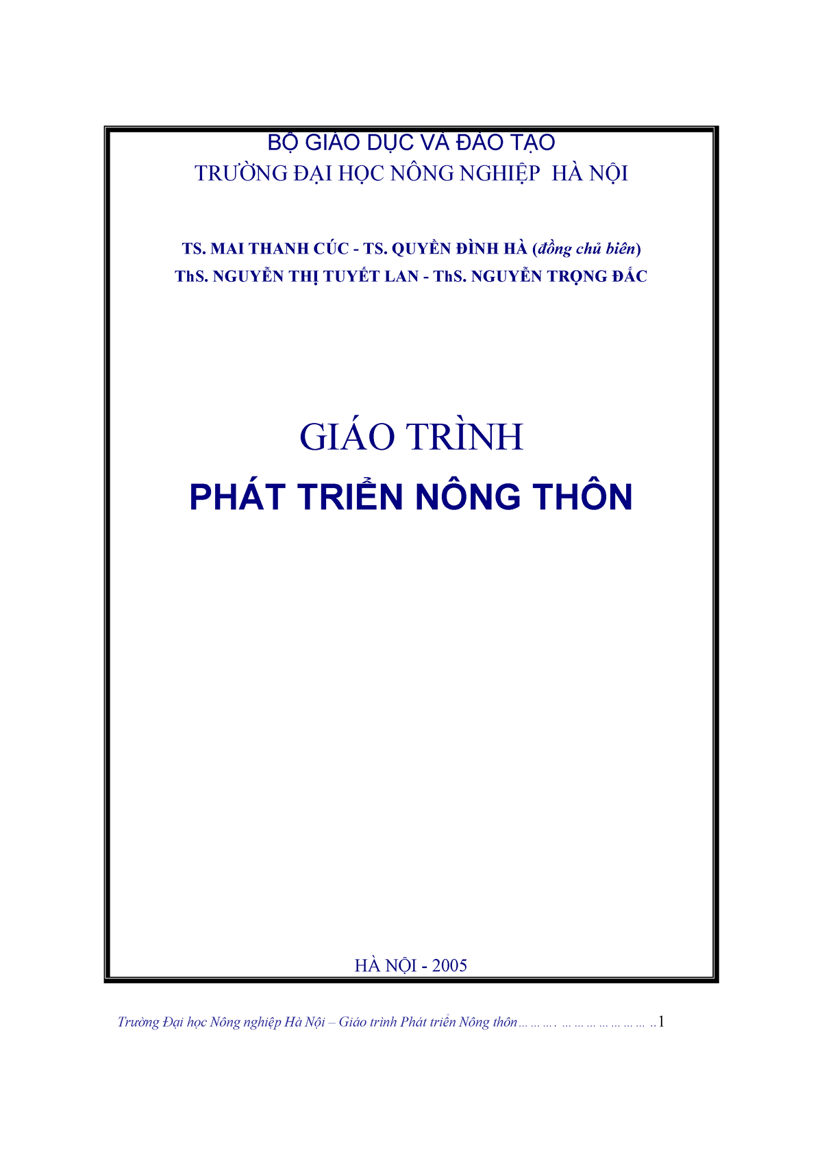 Gtphattriennongthon 2 5773 - BỘ GI¡O DỤC V¿ Đ¿O TẠO TRƯỜNG ĐẠI HỌC N‘NG ...