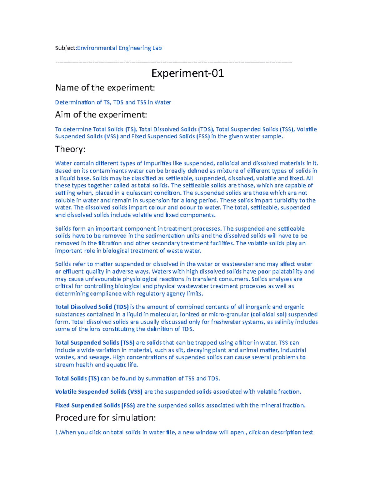 experiment-1-determination-of-ts-tds-and-tss-in-water-subject