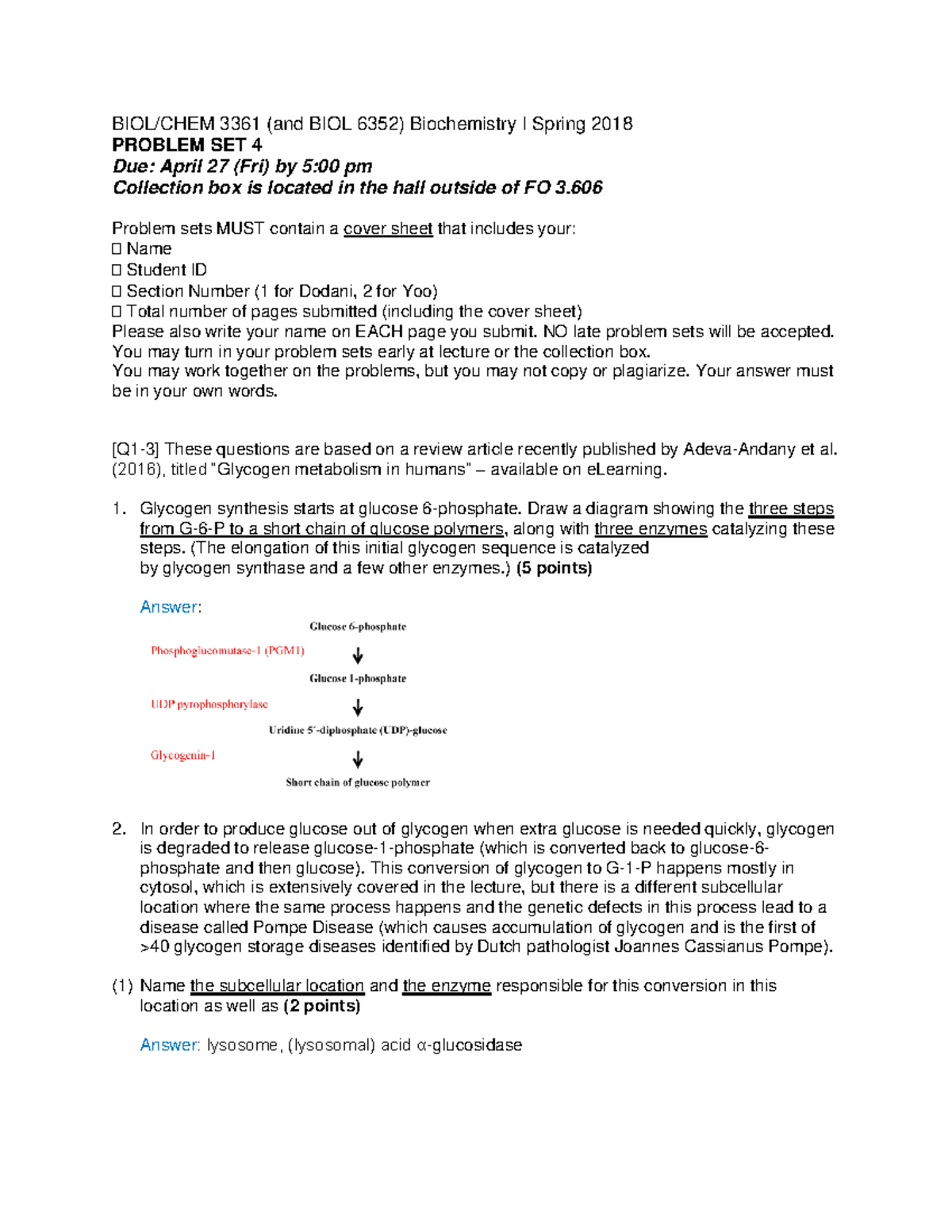 Biochem 3361 Problem Set 4 - BIOL/CHEM 3361 (and BIOL 6352 ...
