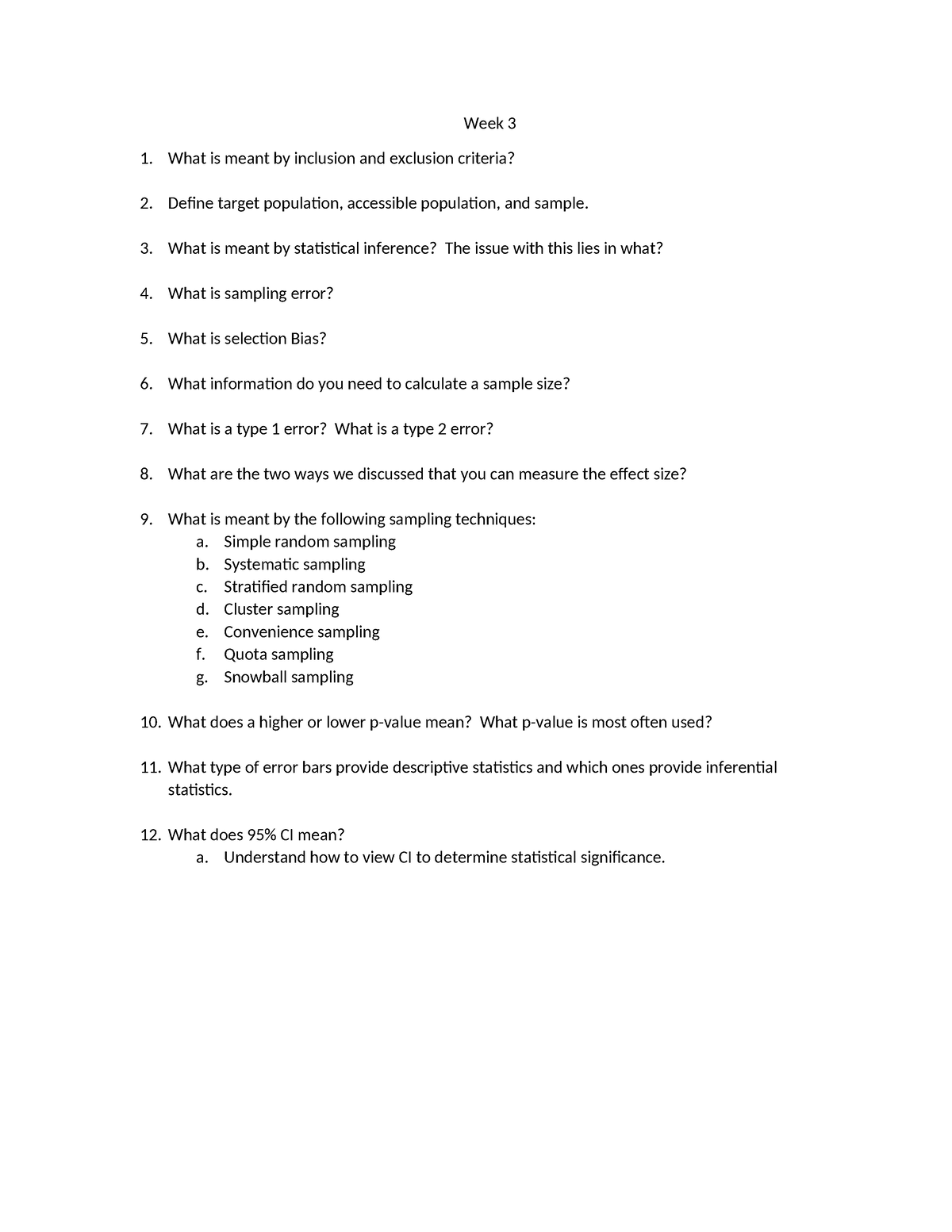 Week 3 study guide - Week 3 What is meant by inclusion and exclusion ...