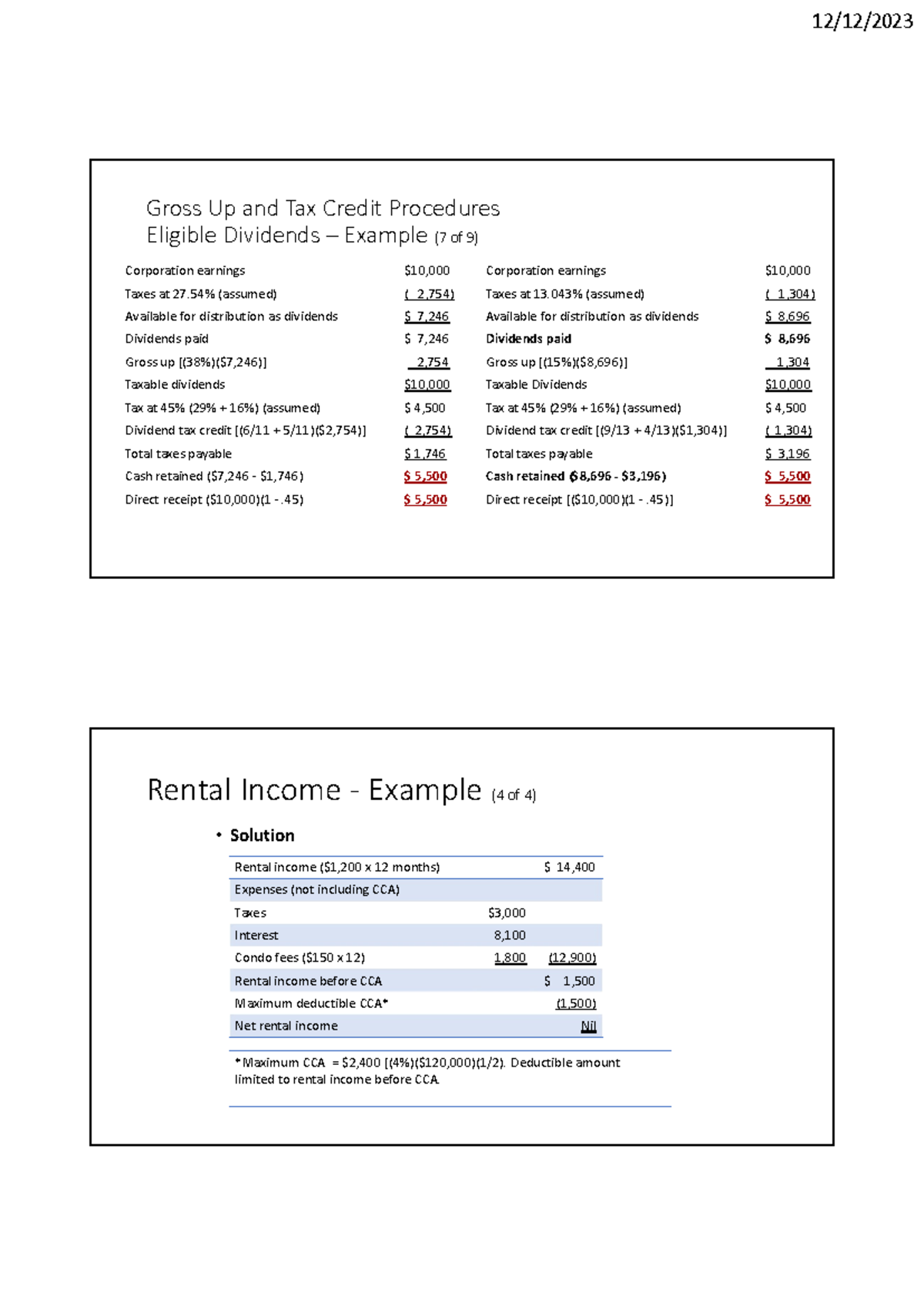 Em Summary Auditing Gross Up and Tax Credit Procedures Eligible