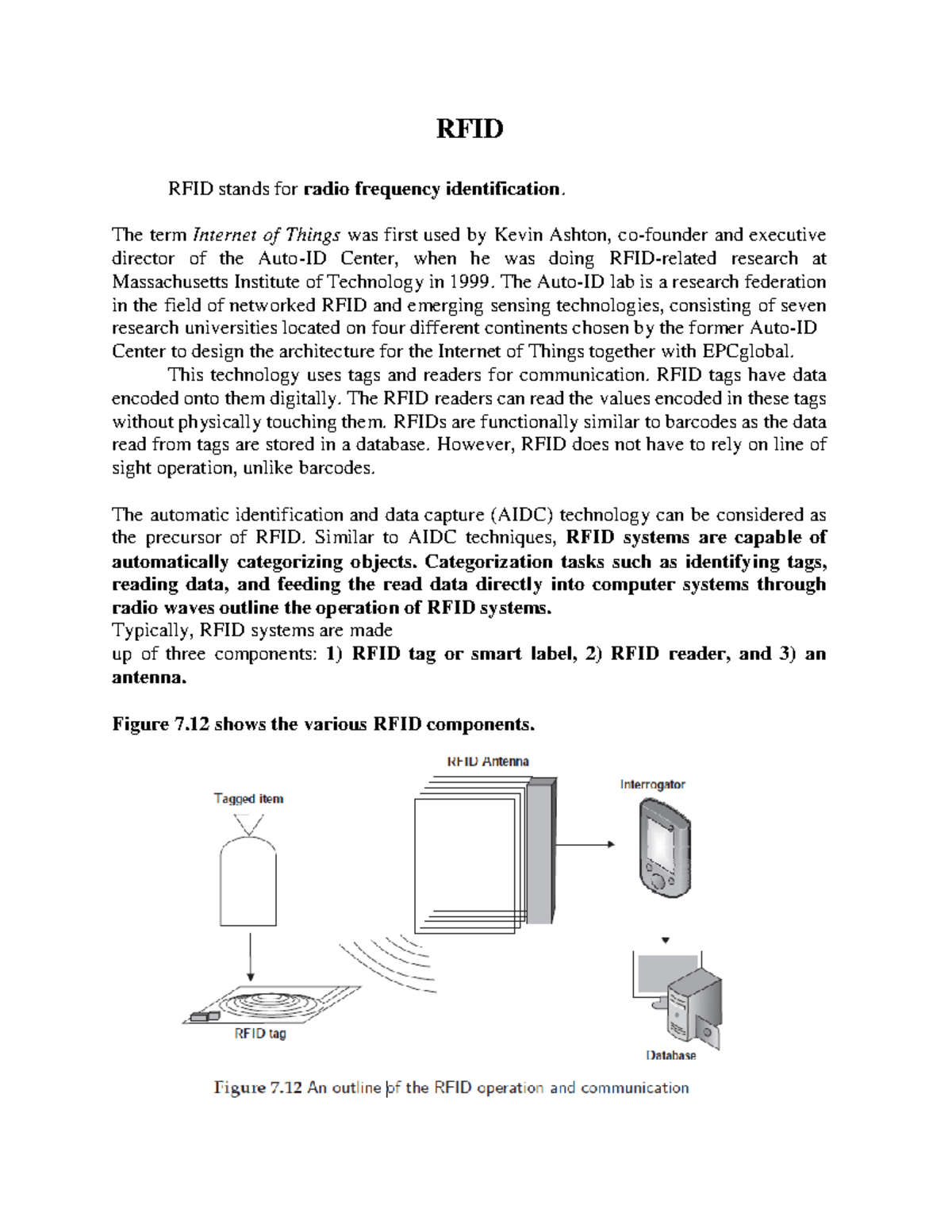 RFID& Sacada - notes-4 - RFID RFID stands for radio frequency ...