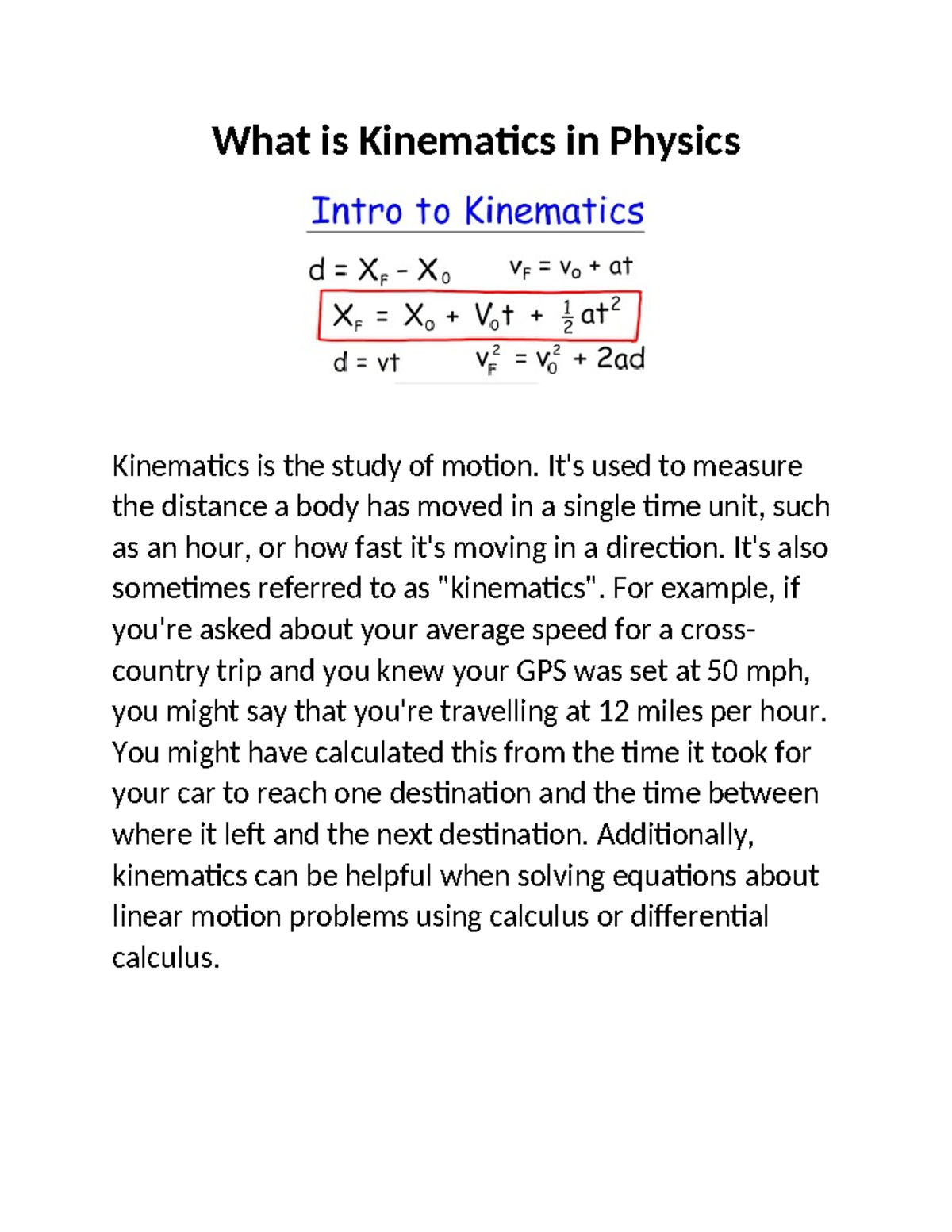 What is Kinematics in Physics - What is Kinematics in Physics ...