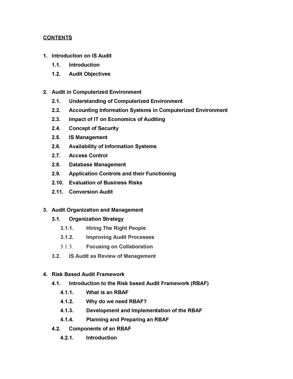 Auditing In CIS Environment - CONTENTS 1. Introduction On IS Audit 1 ...