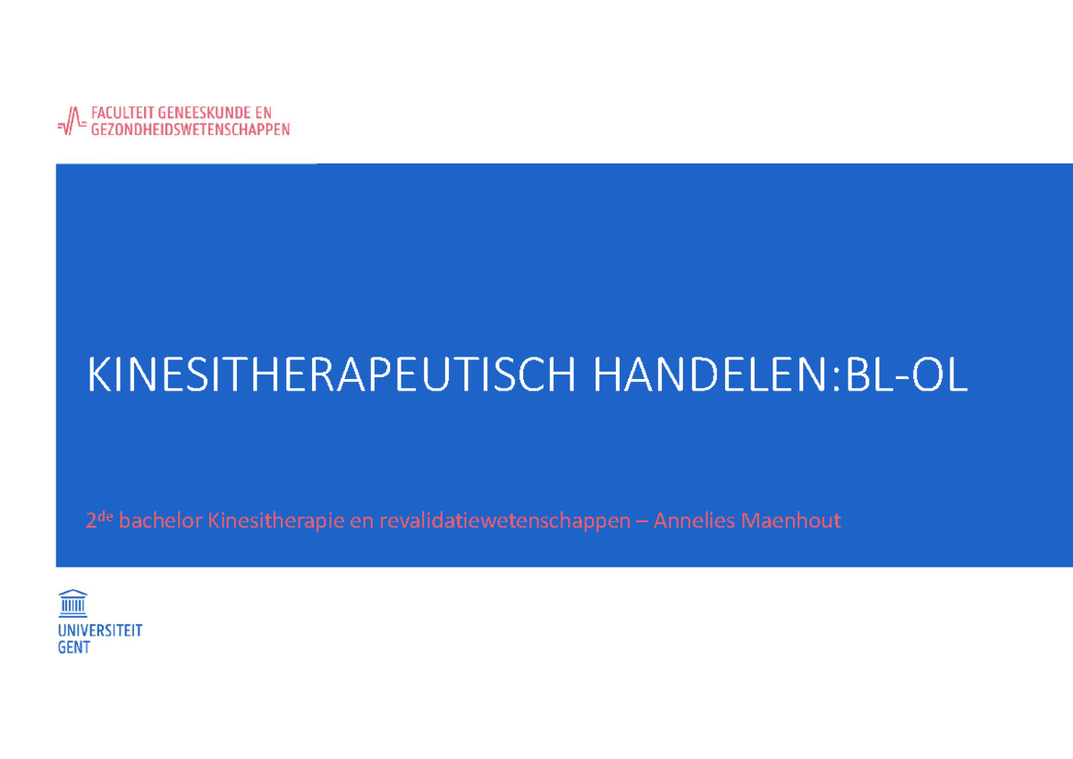 Les 4 DEEL 1 Mechanotransductie - KINESITHERAPEUTISCH HANDELEN:BL-OL 2 ...