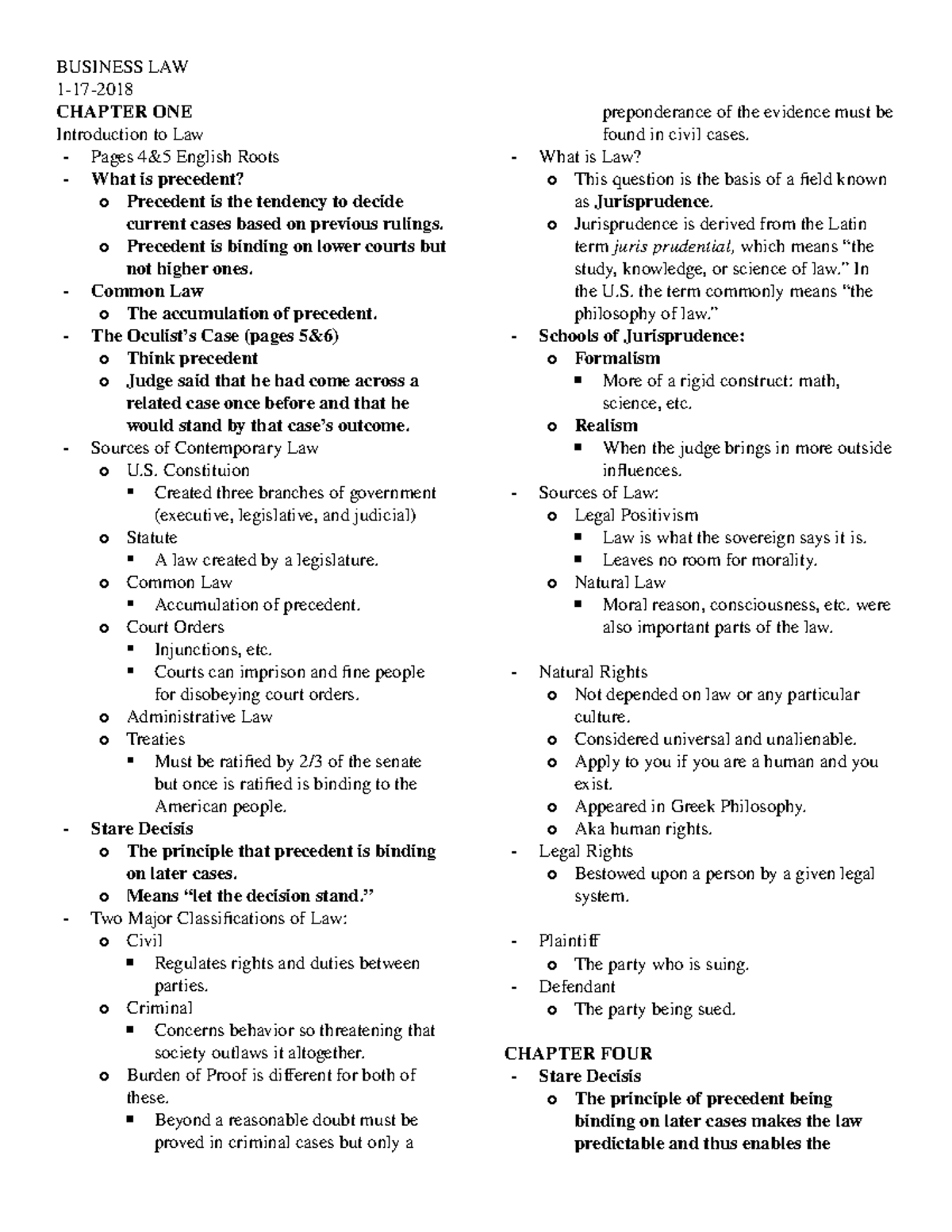 intro-to-law-notes-business-law-1-17-chapter-one-introduction-to-law