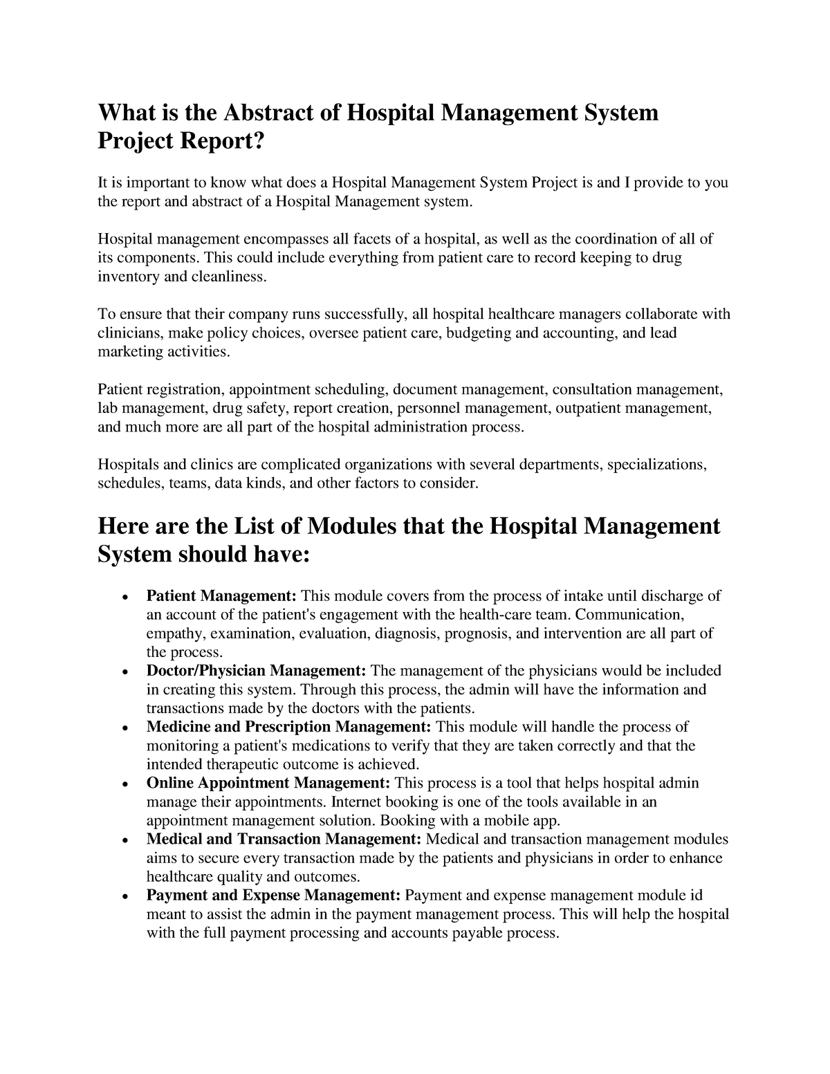 hospital management system research paper pdf