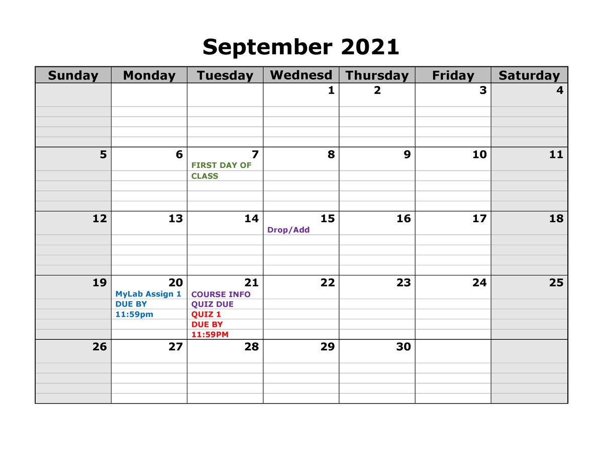 1B03 Calendar Fall 2021 Online - Econ 1B03 - McMaster - StuDocu