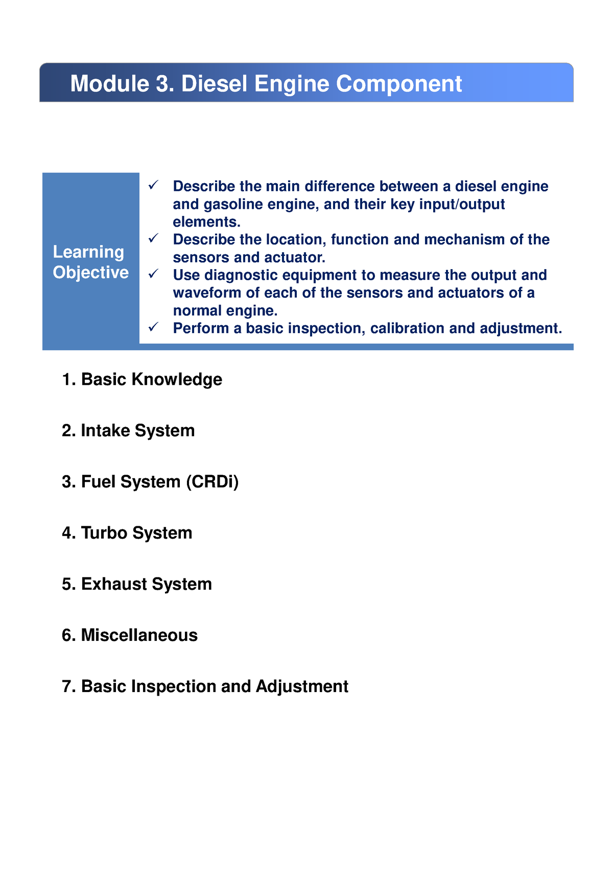 Module 3 Diesel Engine Component Eng - Module 3. Diesel Engine ...