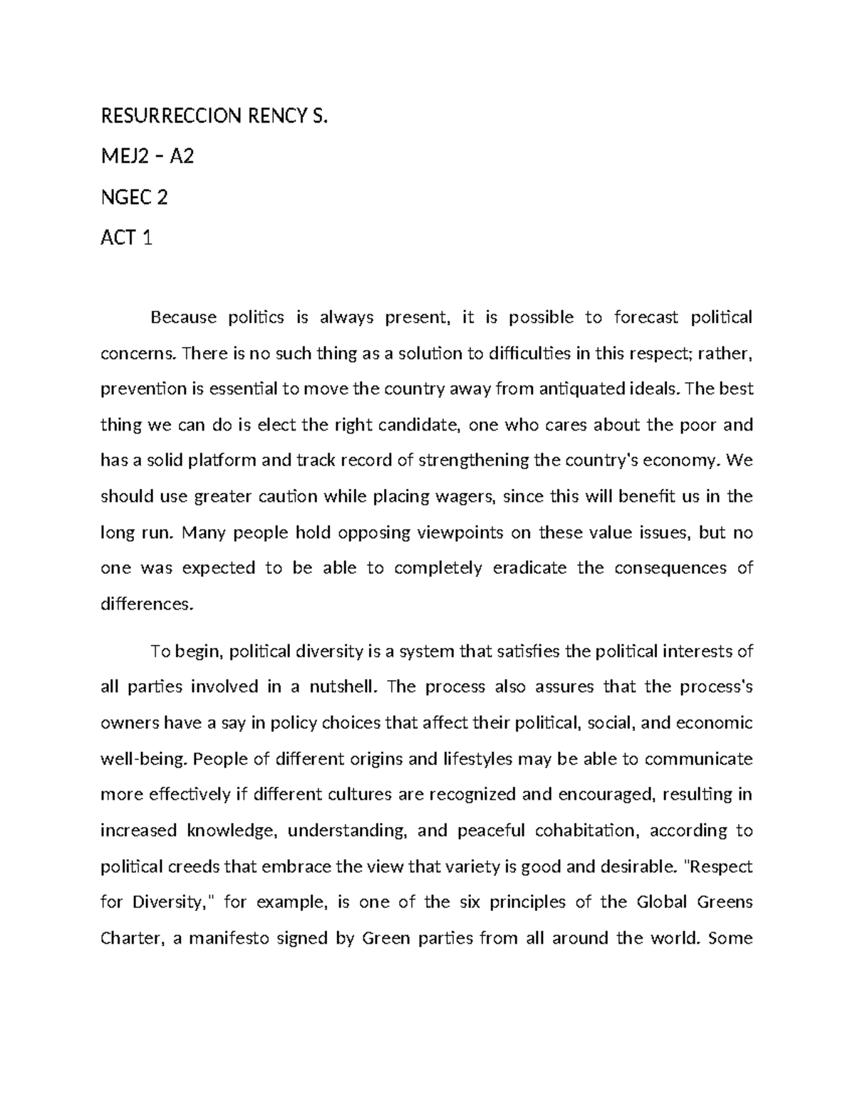 ACT 1 NGEC 2 - Activity - RESURRECCION RENCY S. MEJ2 – A NGEC 2 ACT 1 ...
