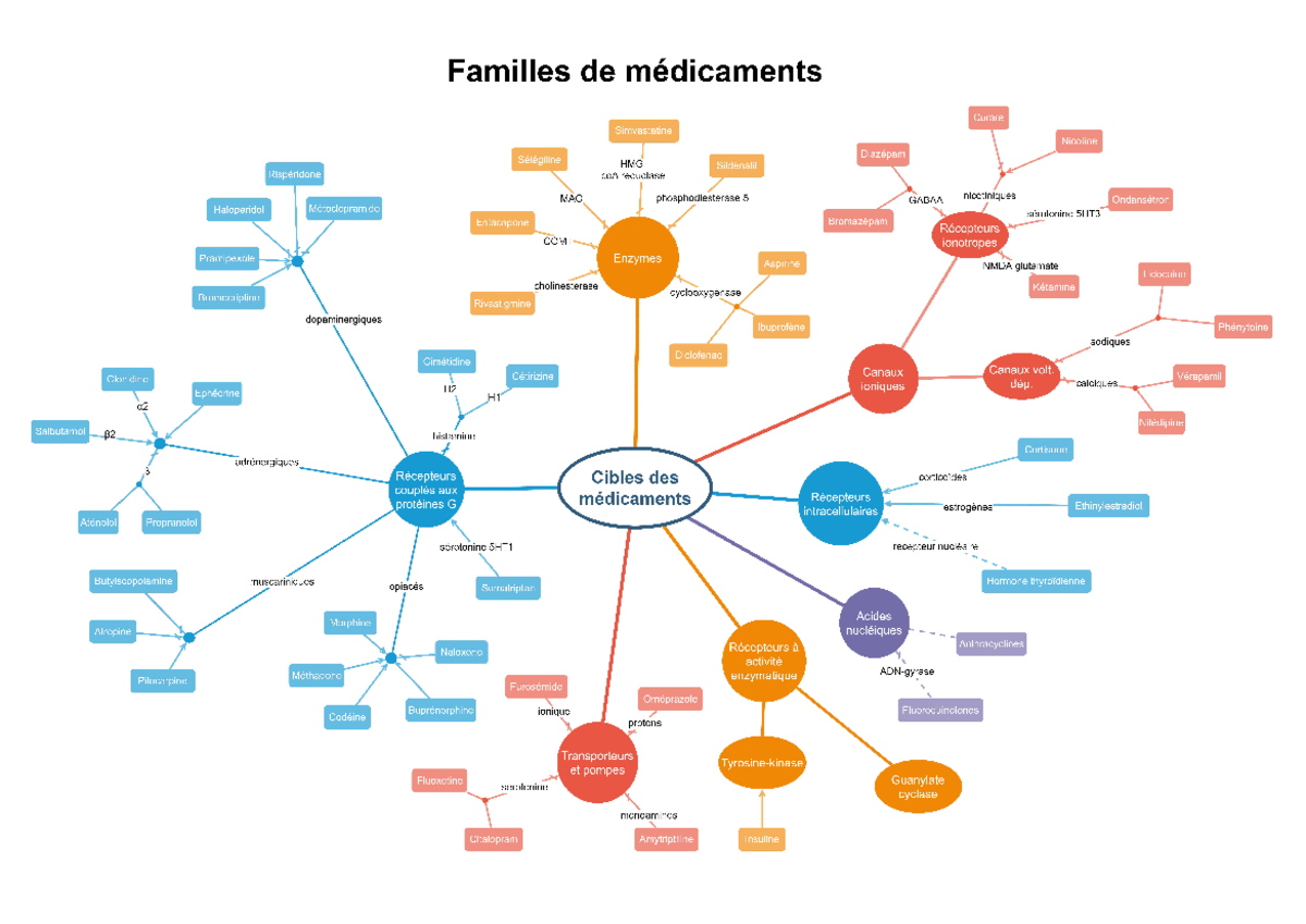 Mindmap médicaments - Pharmacologie générale - Studocu