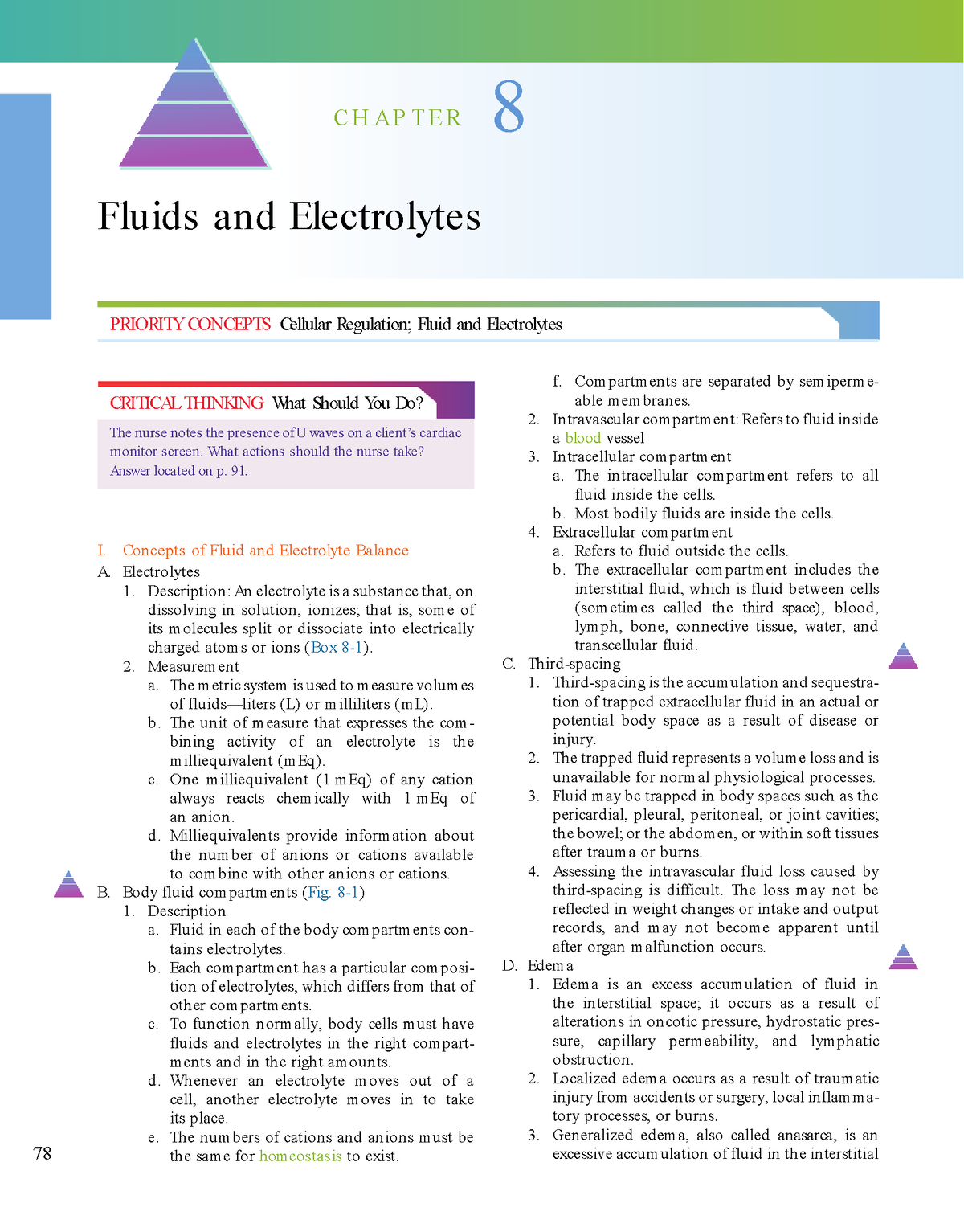 Saunders Fluids and Electrolytes RN Nclex Ch. 8 - C H A P T E R 8 ...