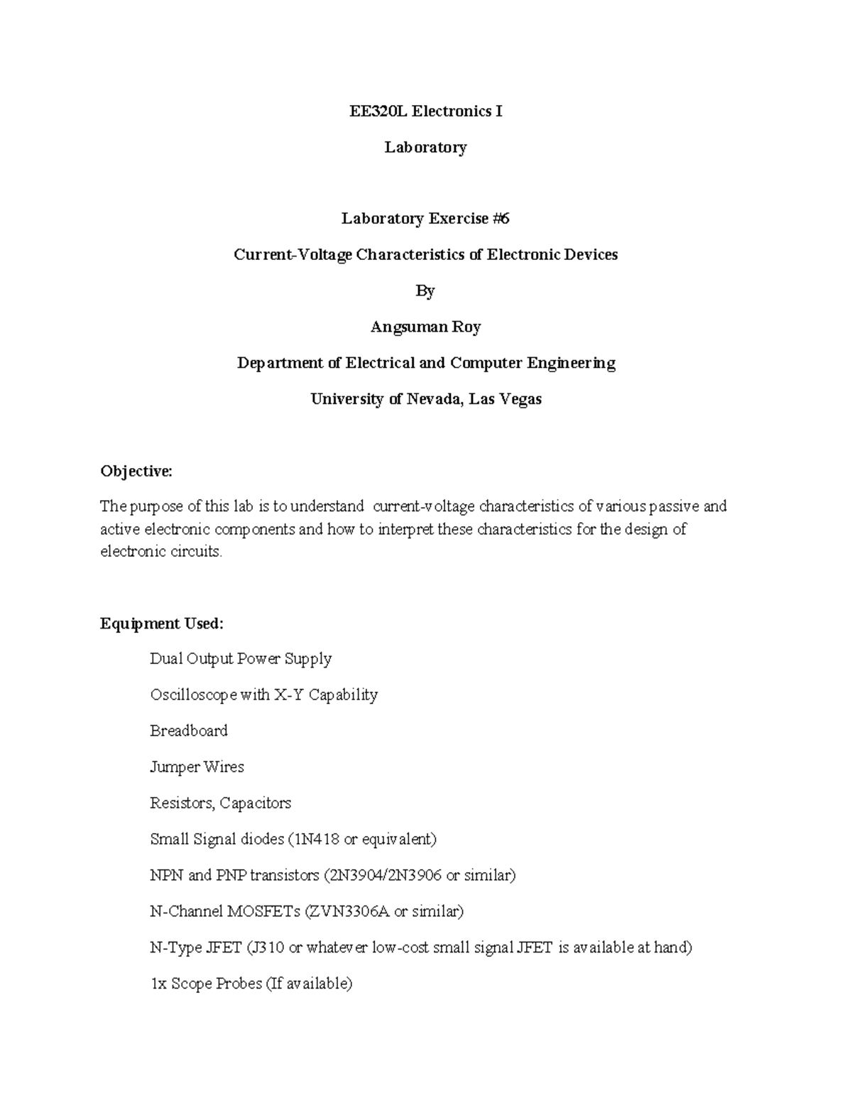 Tutorial work - 6 - Lab report - EE320L Electronics I Laboratory ...