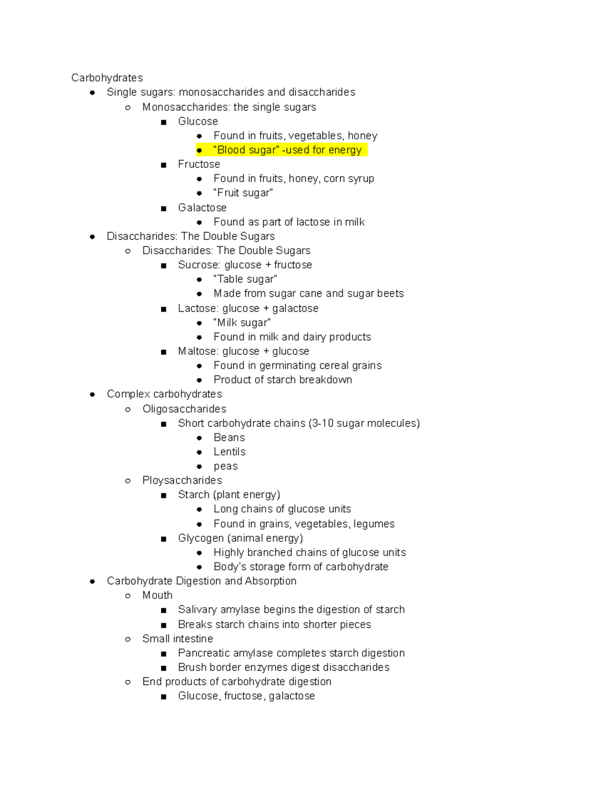 Carbohydrate - DISANTO - Carbohydrates Single sugars: monosaccharides ...