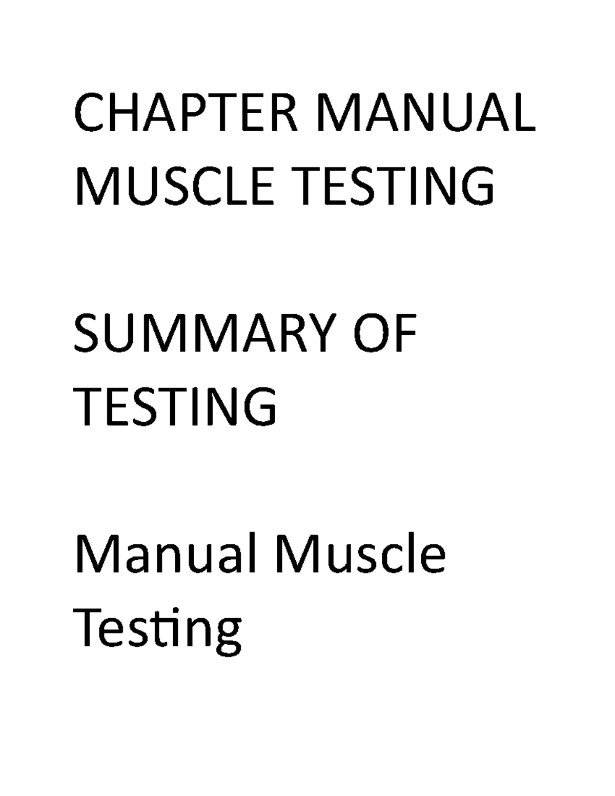 Chapter Manual Muscle Testing - 04 SUM - CHAPTER MANUAL MUSCLE TESTING ...