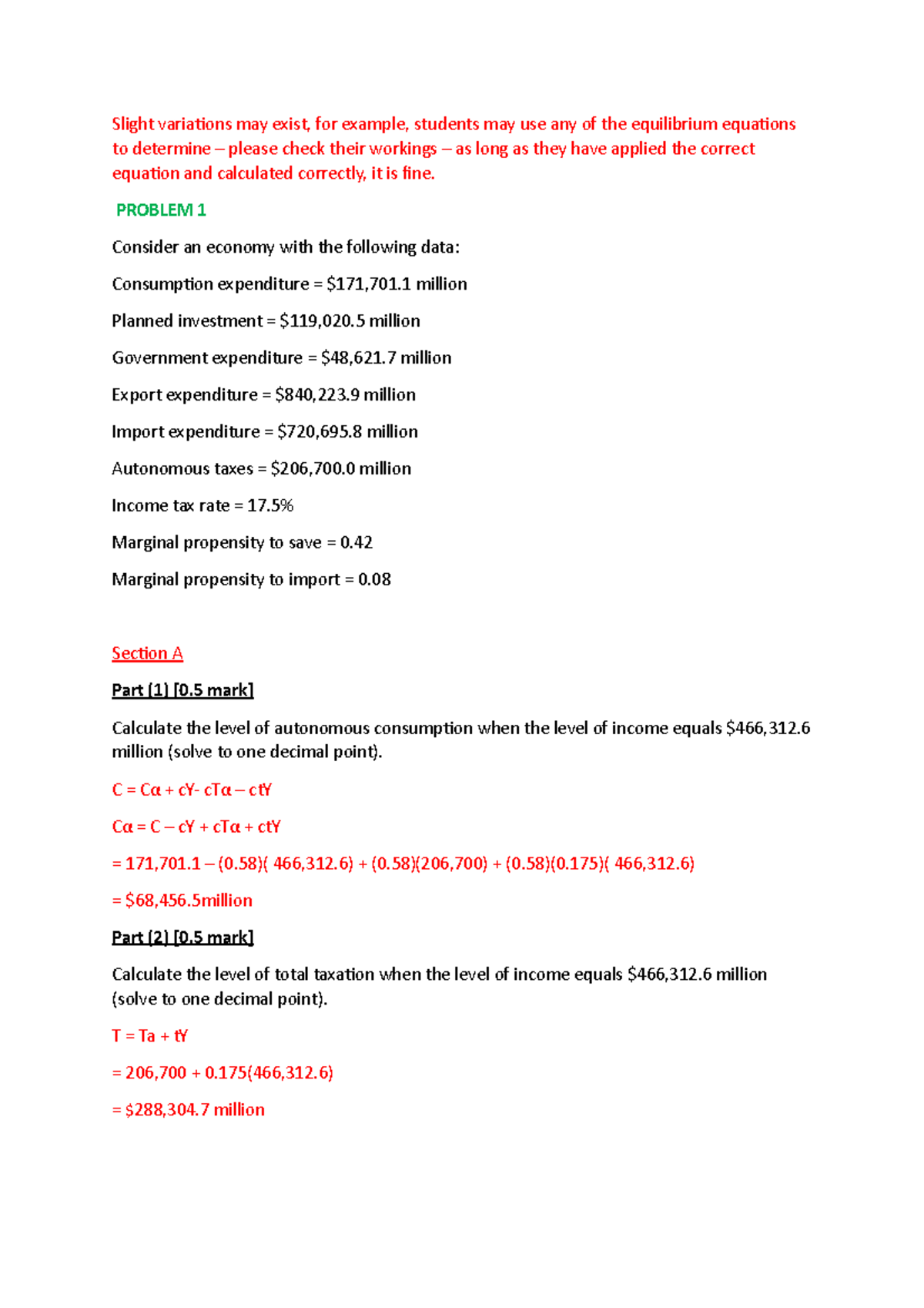 2020 S2 Singapore Assignment 2 with Answers - Slight variations may ...
