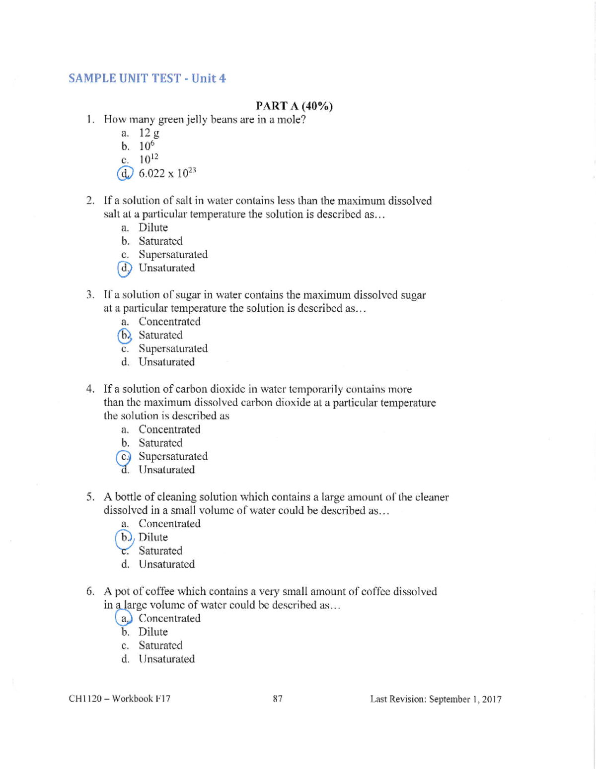 Unit 4 - Sample Exam (Answers Included) - SAMPLE UNIT TEST - Unit 4 ...