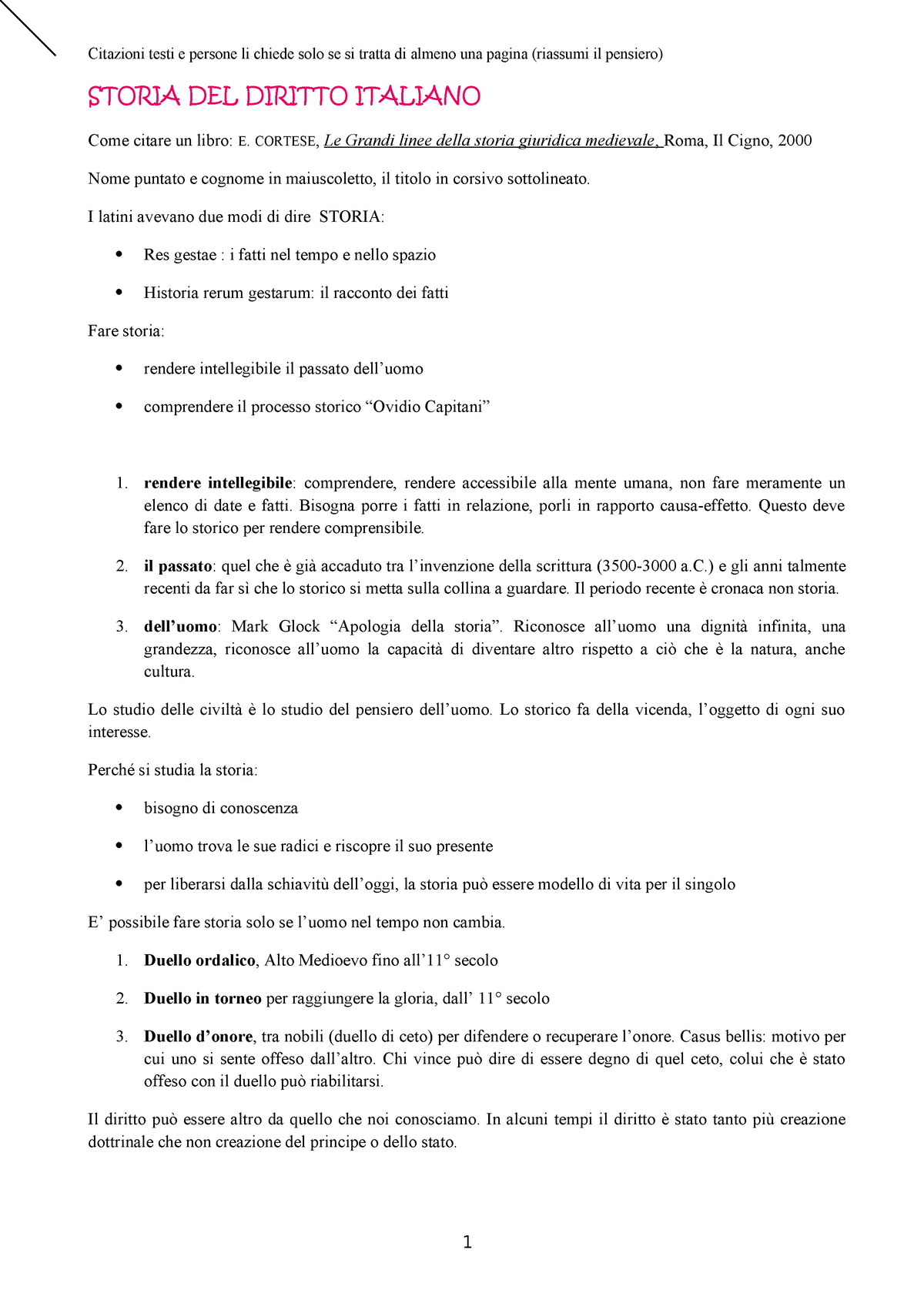 Lineamenti Di Diritto Medievale Citazioni Testi Persone Li Chiede Solo Se Si Tratta Di Almeno Una Pagina Riassumi Il Pensiero Storia Del Diritto Italiano Come Studocu