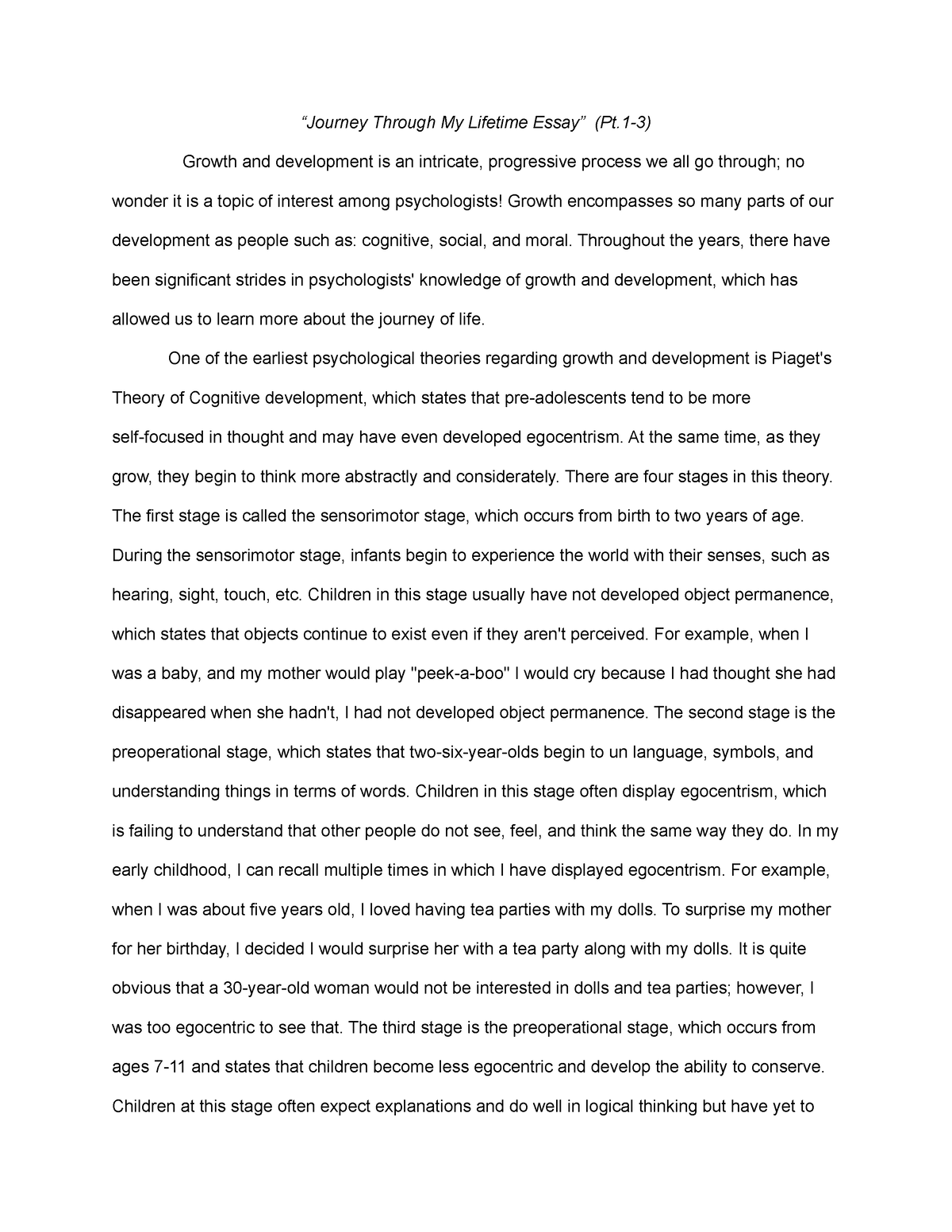 the journey of a lifetime essay