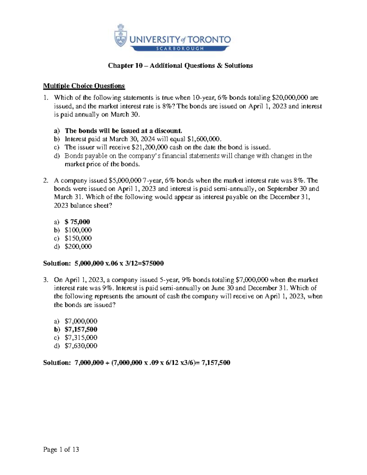 Chapter 10 - Supplmentary QA-1 - Multiple Choice Questions Which of the ...