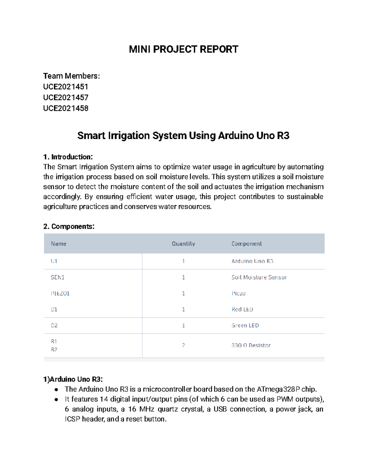 Report MML - MINI PROJECT REPORT Team Members: UCE UCE UCE Smart ...