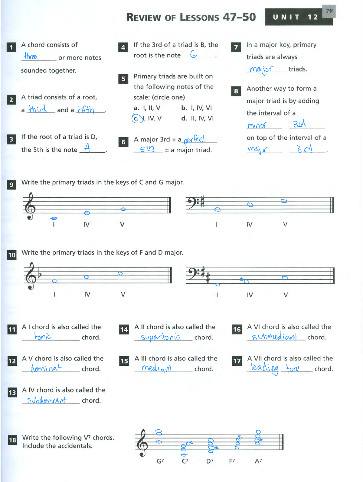 Unit+12+Review - Practice work for Fundamentals of music theory - MU ...