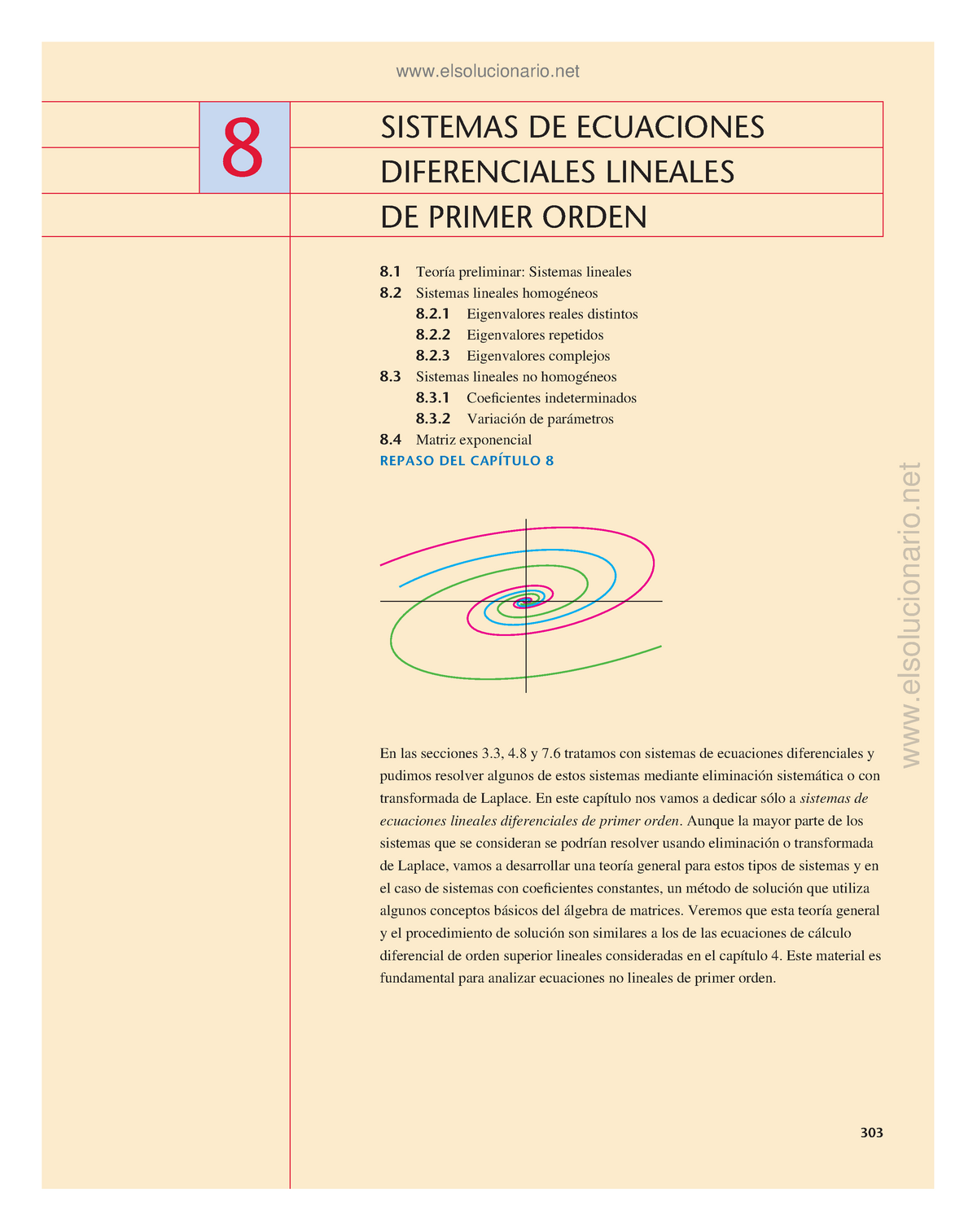 Capítulo 8 Sistemas Lineales De Ecuaciones Diferenciales 303 Sistemas De Ecuaciones 7706