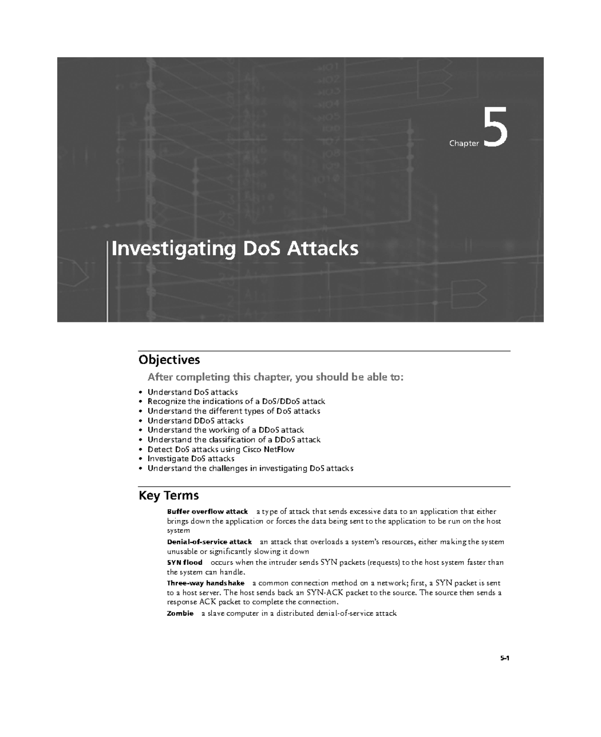 Investigating Do S Attacks - 5- Objectives After completing this ...