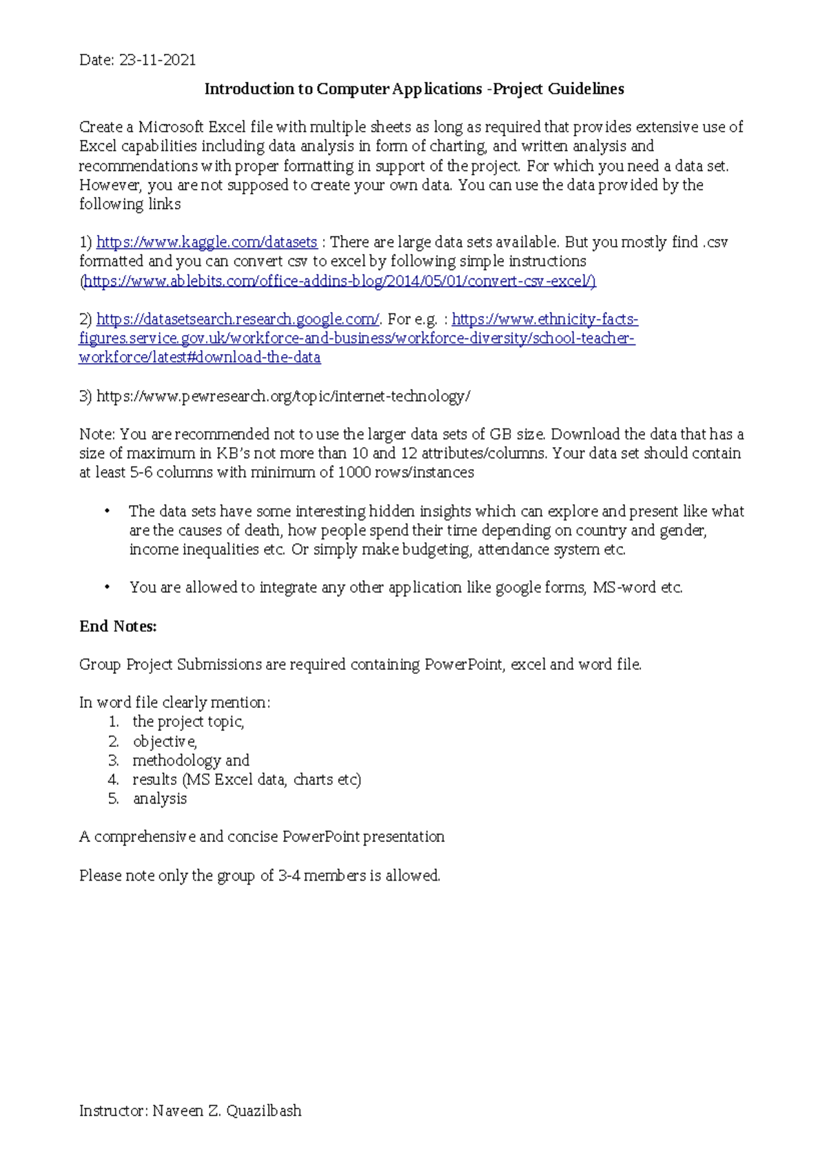 ICAProject Guidelines and summary Date 2311 Introduction to