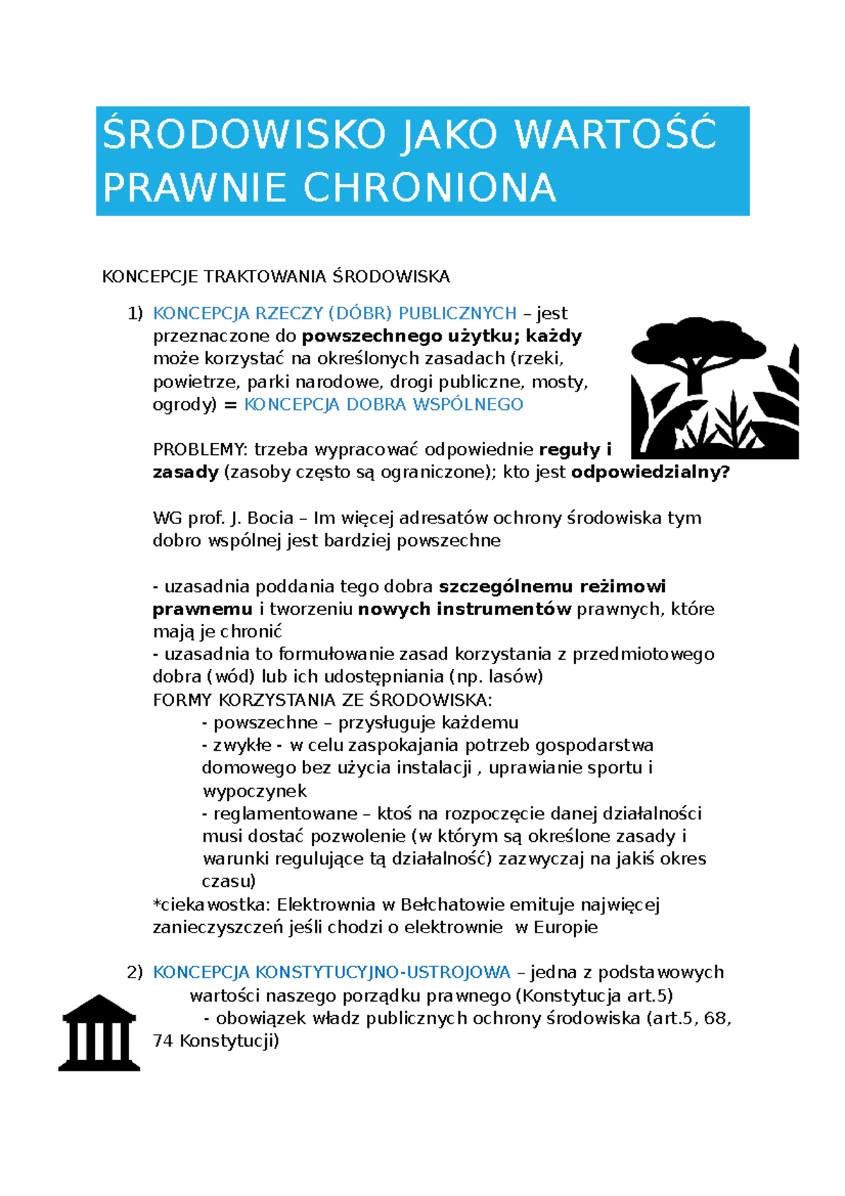 Podstawy prawa ochrony środowiska - zagadnienia wprowadzające ...