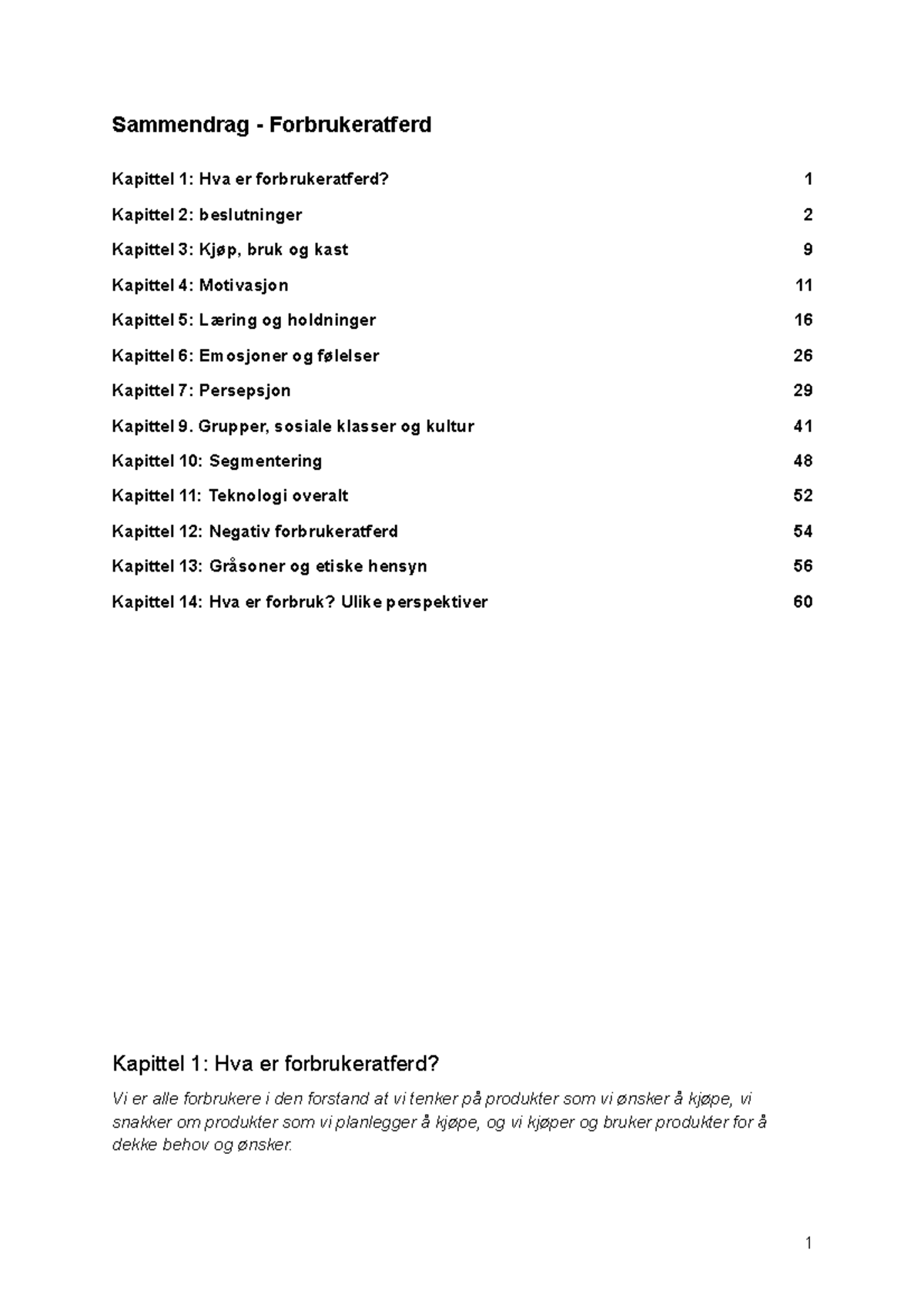 Forbrukeratferd - Sammendrag Av Boken - Sammendrag - Forbrukeratferd ...