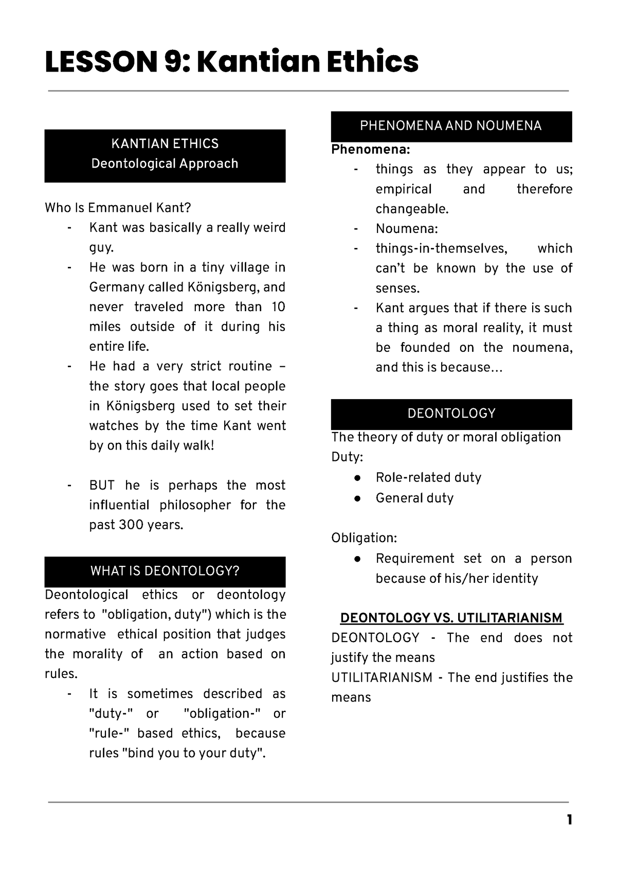 Lesson 9 Kantian Ethics - KANTIAN ETHICS Deontological Approach Who Is ...