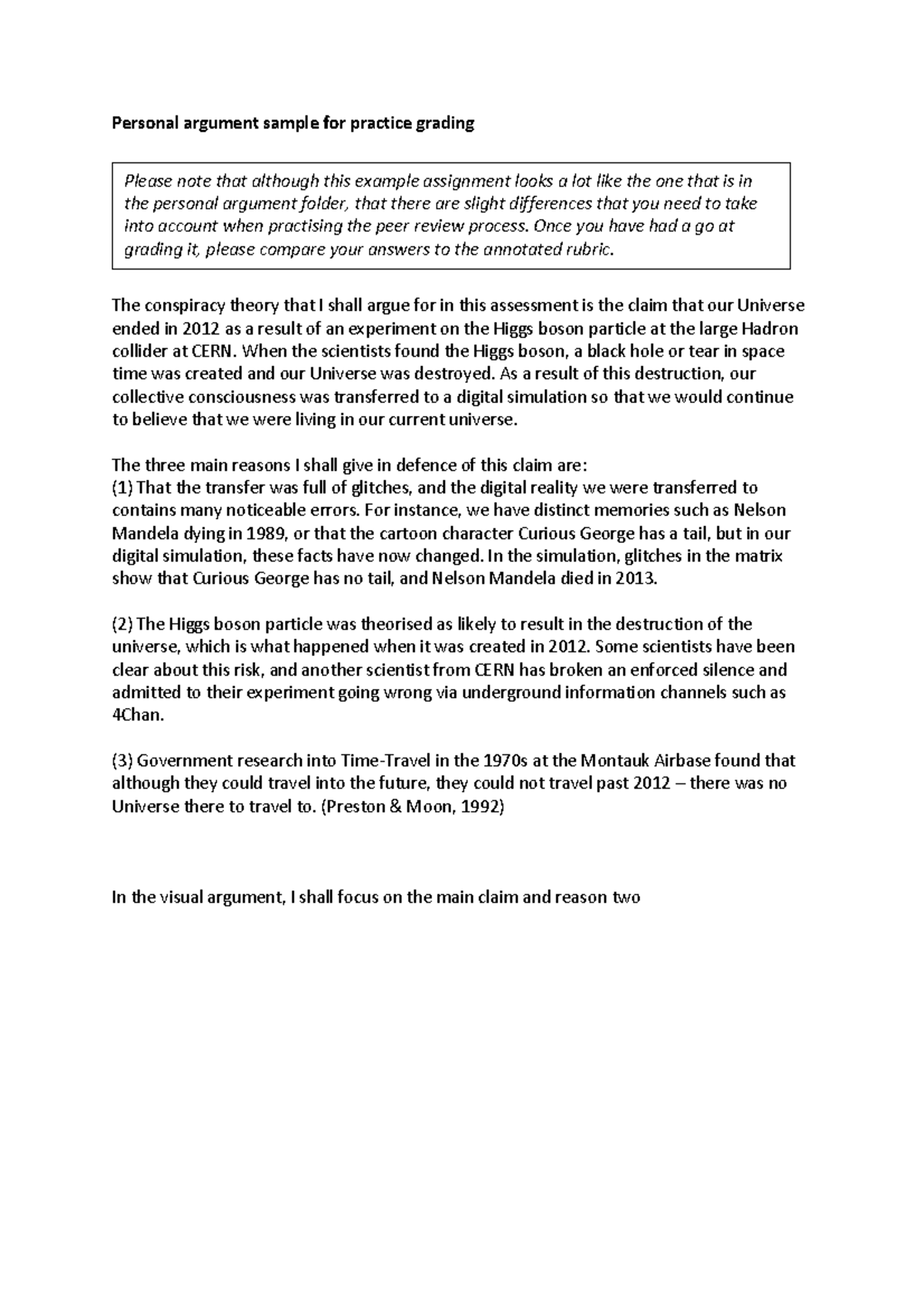 1037 modified sample example - Personal argument sample for practice ...