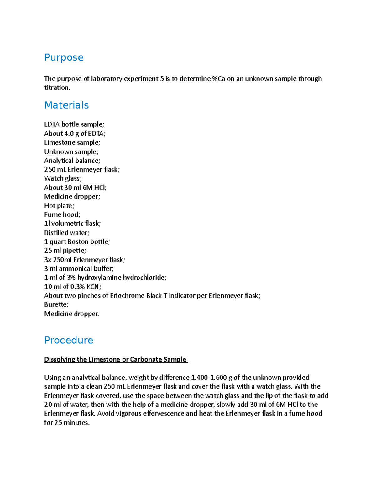 Pre Lab 5 - Pre lab report 5 - Purpose The purpose of laboratory ...