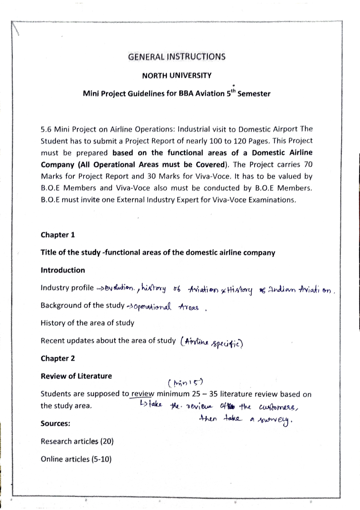 Mini Project Guidlines - Bba Aviation Managem5 - Studocu