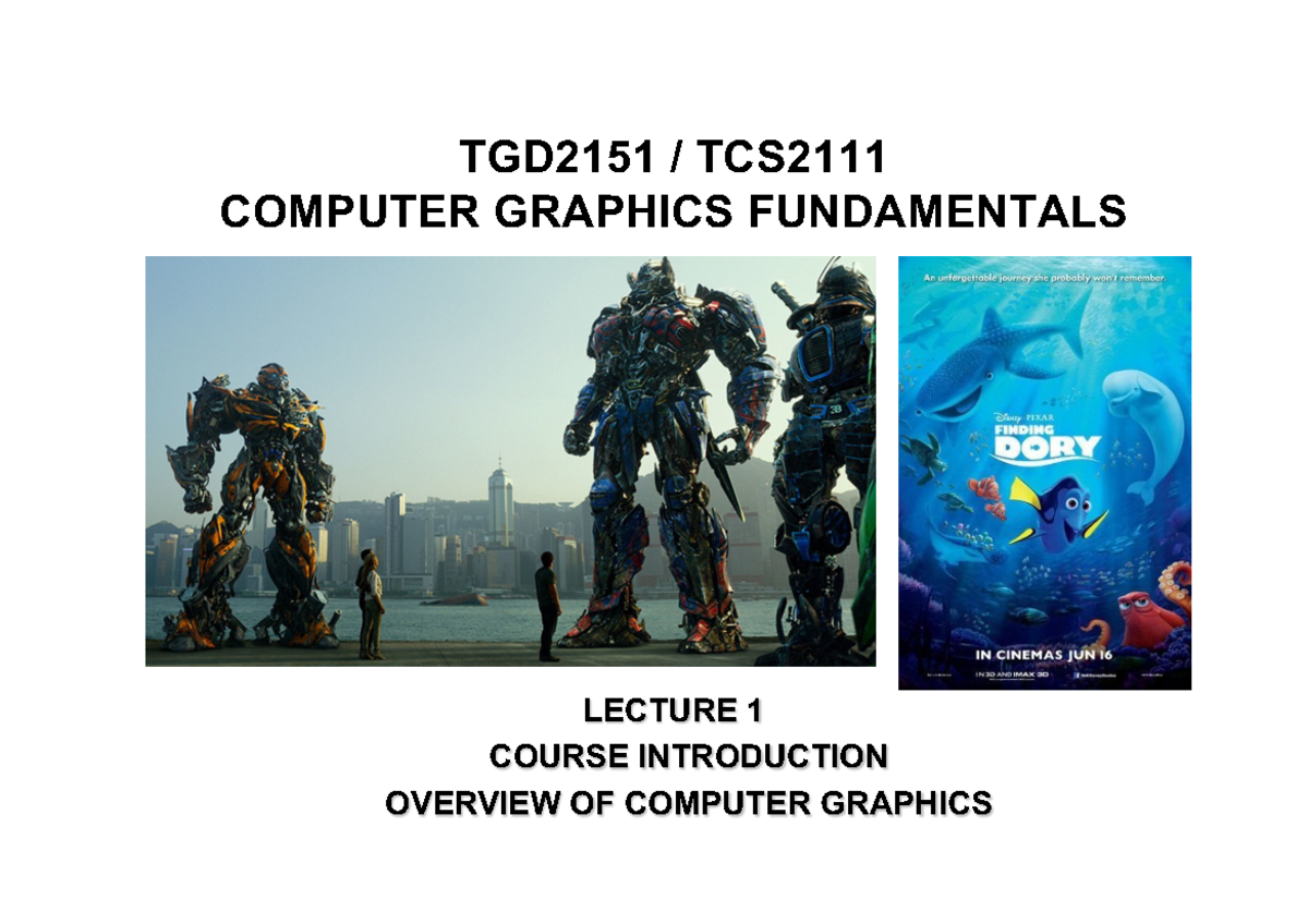 Lecture Note Chapter 01 Tgd2151 Tcs Computer Graphics Fundamentals Lecture Note Chapter 01 Tgd2151 Tcs Computer Graphics Fundamentals