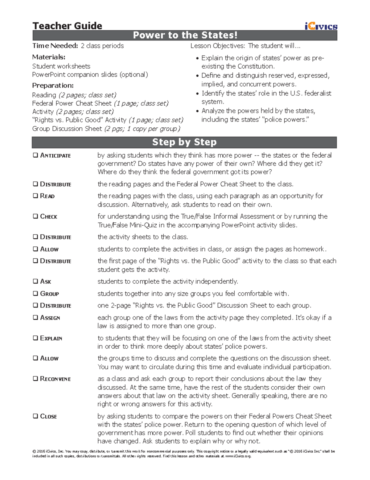 Power To The States Icivics Answer Key - Verified Academic Solutions