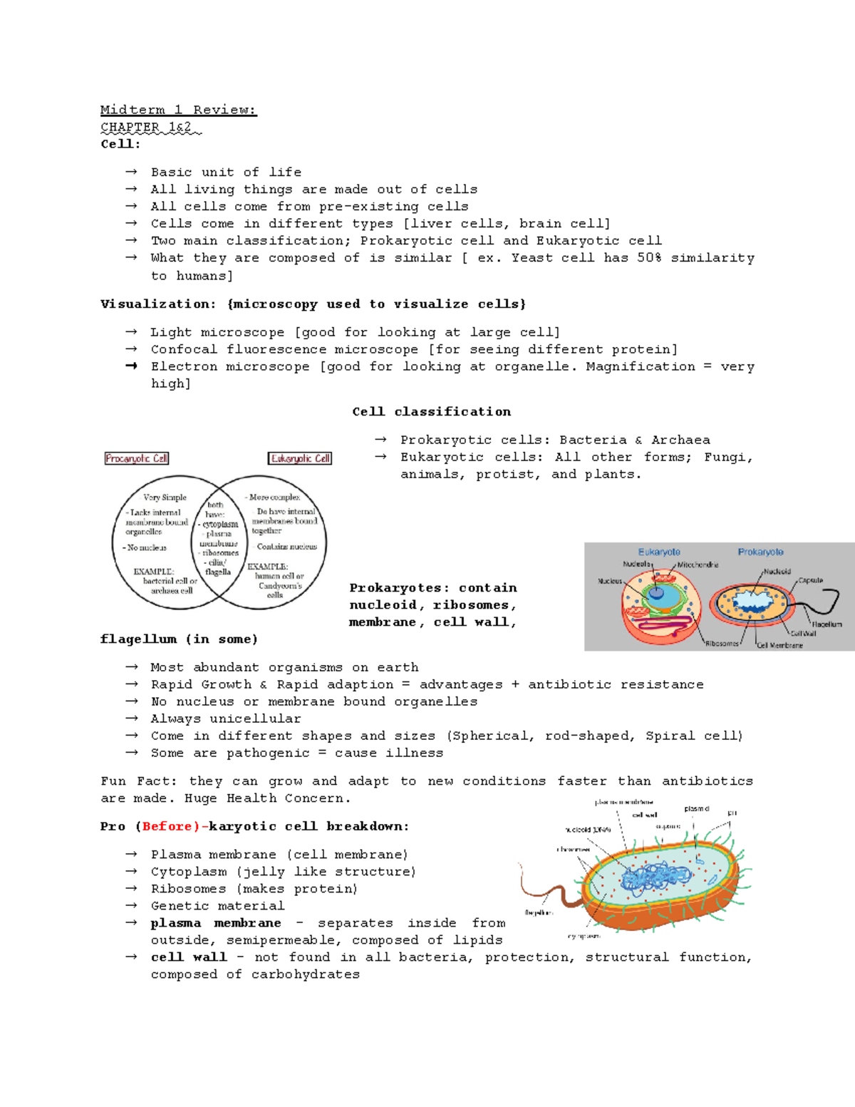 Midterm 1 Review BIOL 2201 -Summary Of The Class Notes - Biol 1004 ...