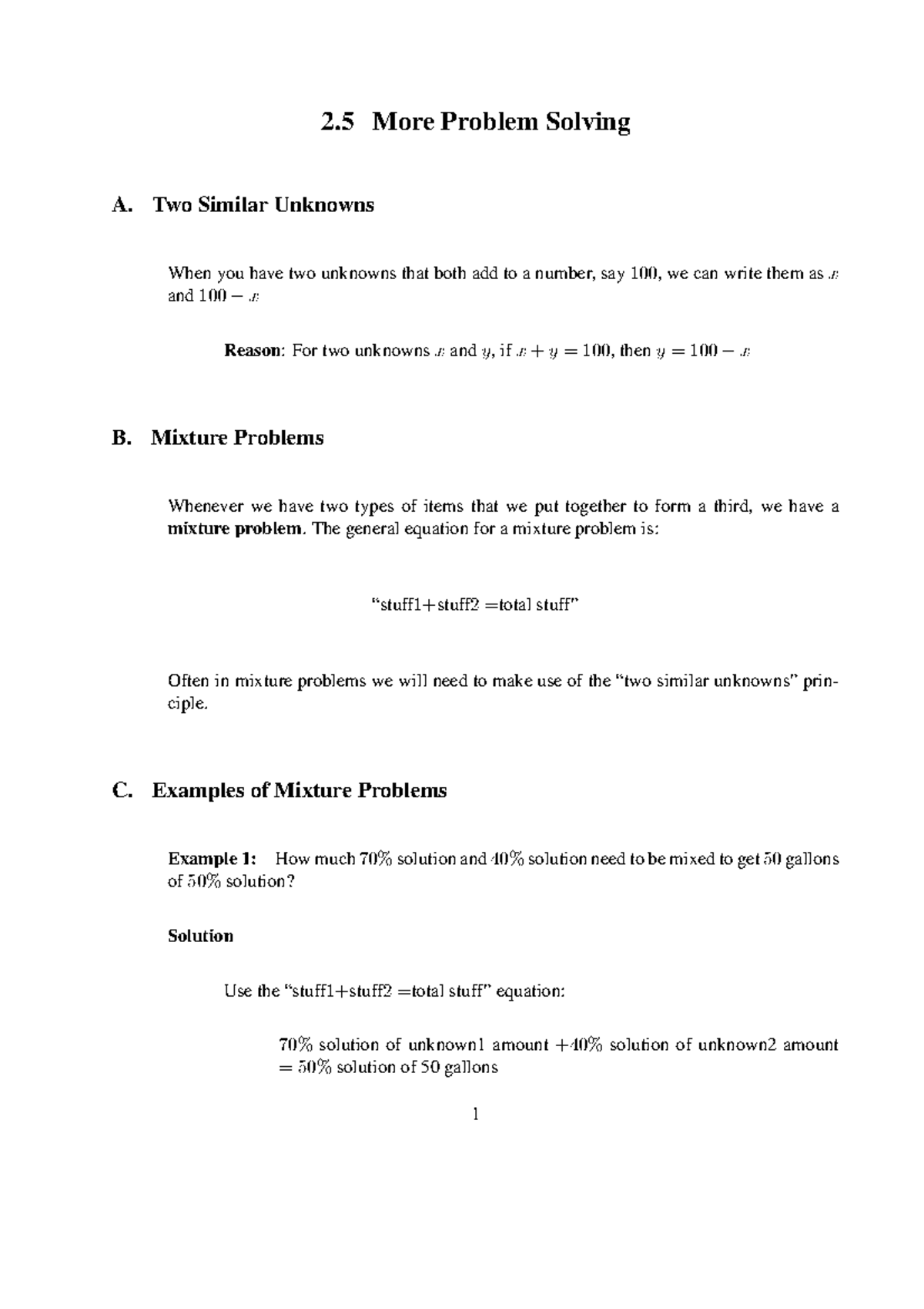 2.5 More Problem Solving - 2 More Problem Solving A. Two Similar ...