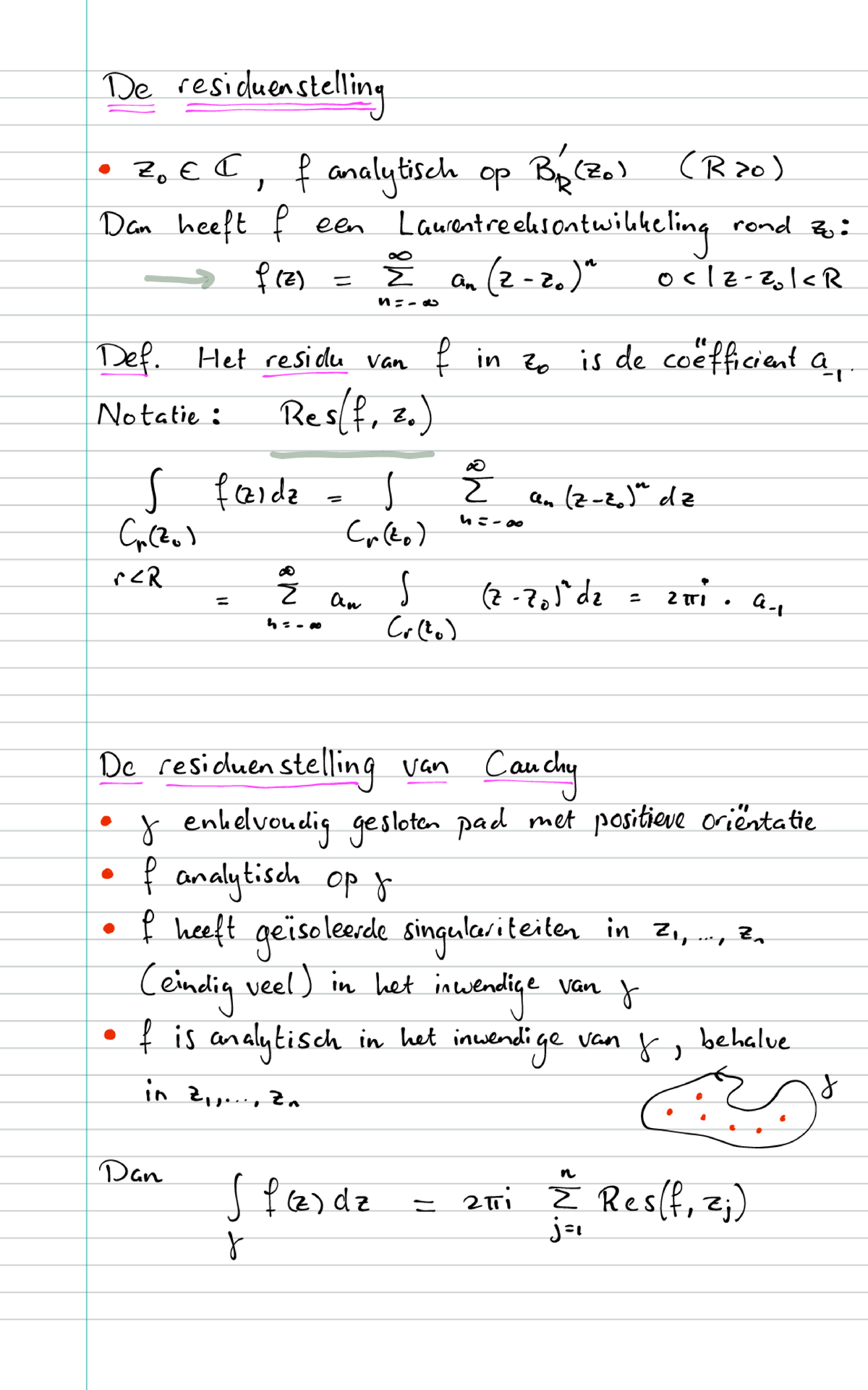 Lecture 7 - College Aantekeningen - Complex Function Theory - Studeersnel