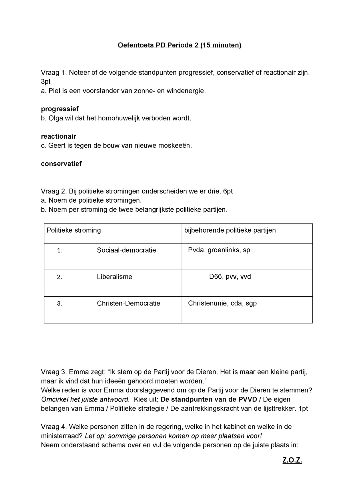 Oefentoets Met Antwoorden Maatschap - Oefentoets PD Periode 2 (15 ...