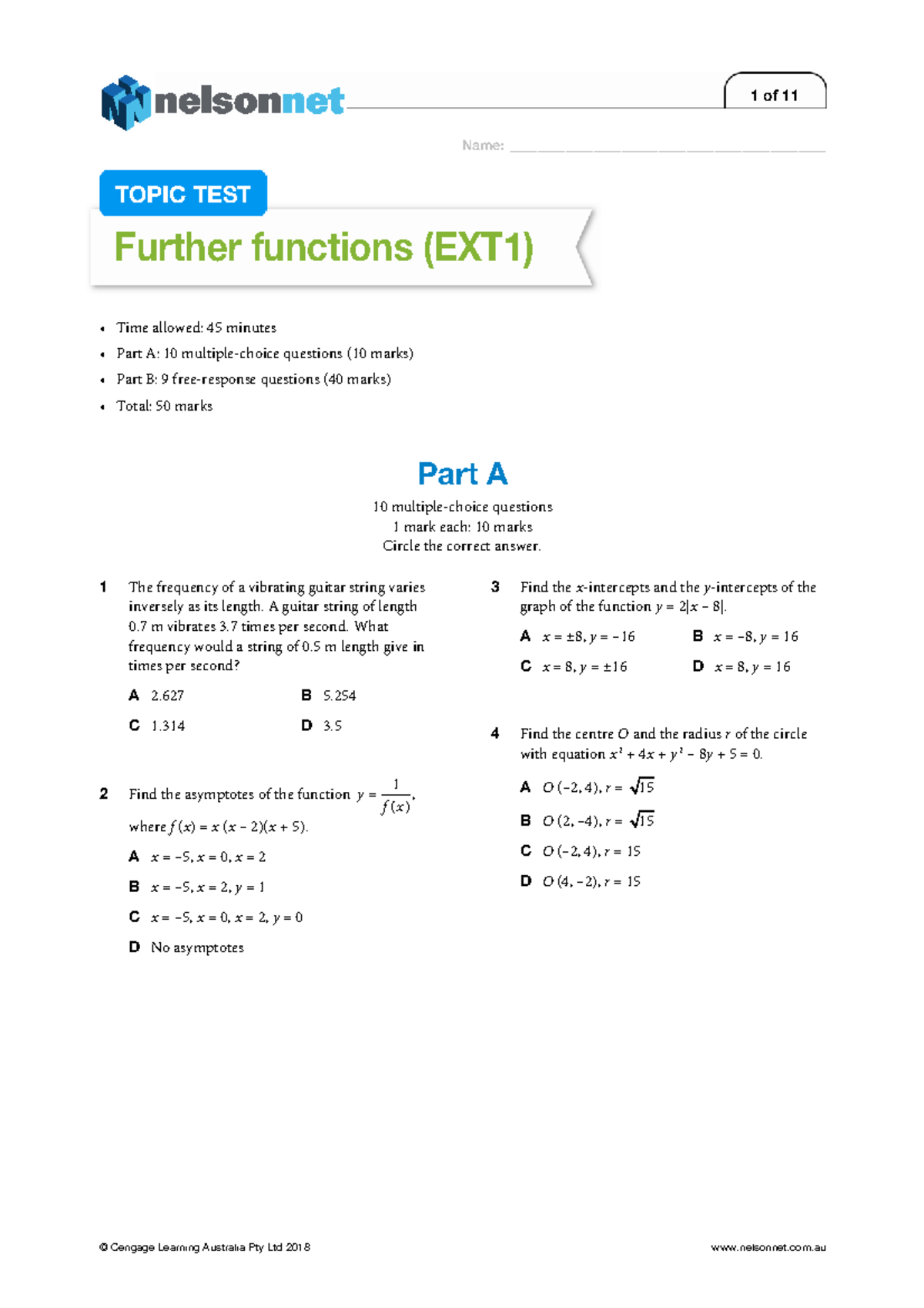 Chapter 7 Topic Test - test - Name ...