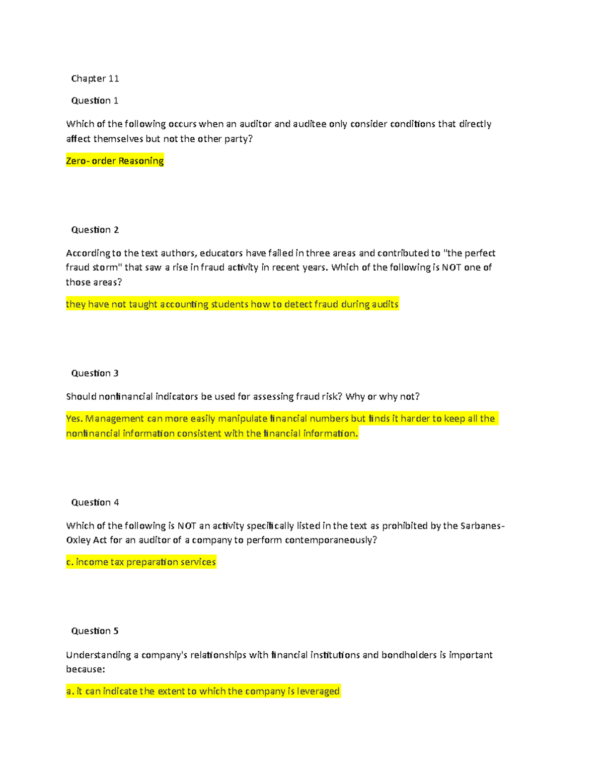 Fraud Examination Ch. 11-13 - Chapter 11 Question 1 Which Of The ...