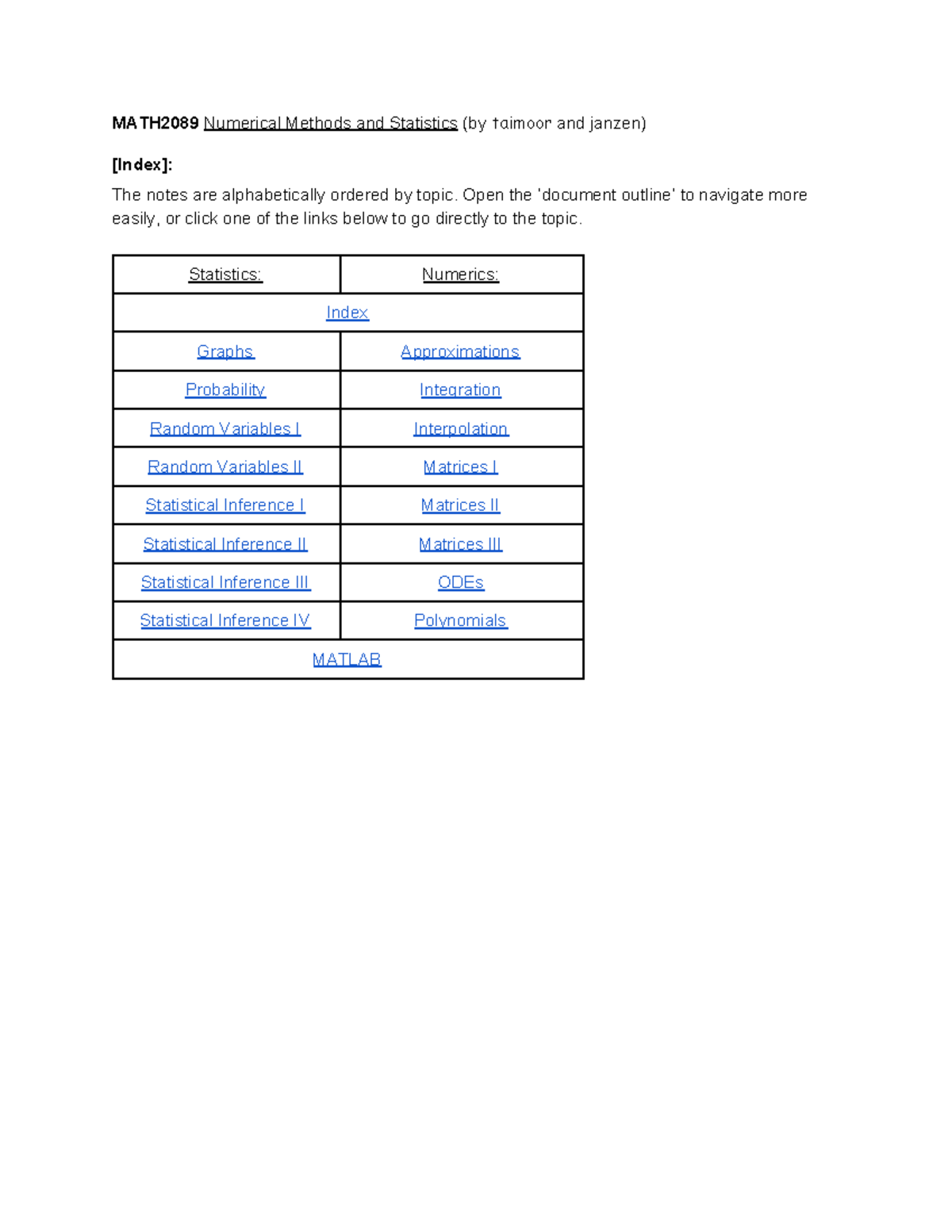 MATH2089 Full notes - complete course summary of both stats and ...