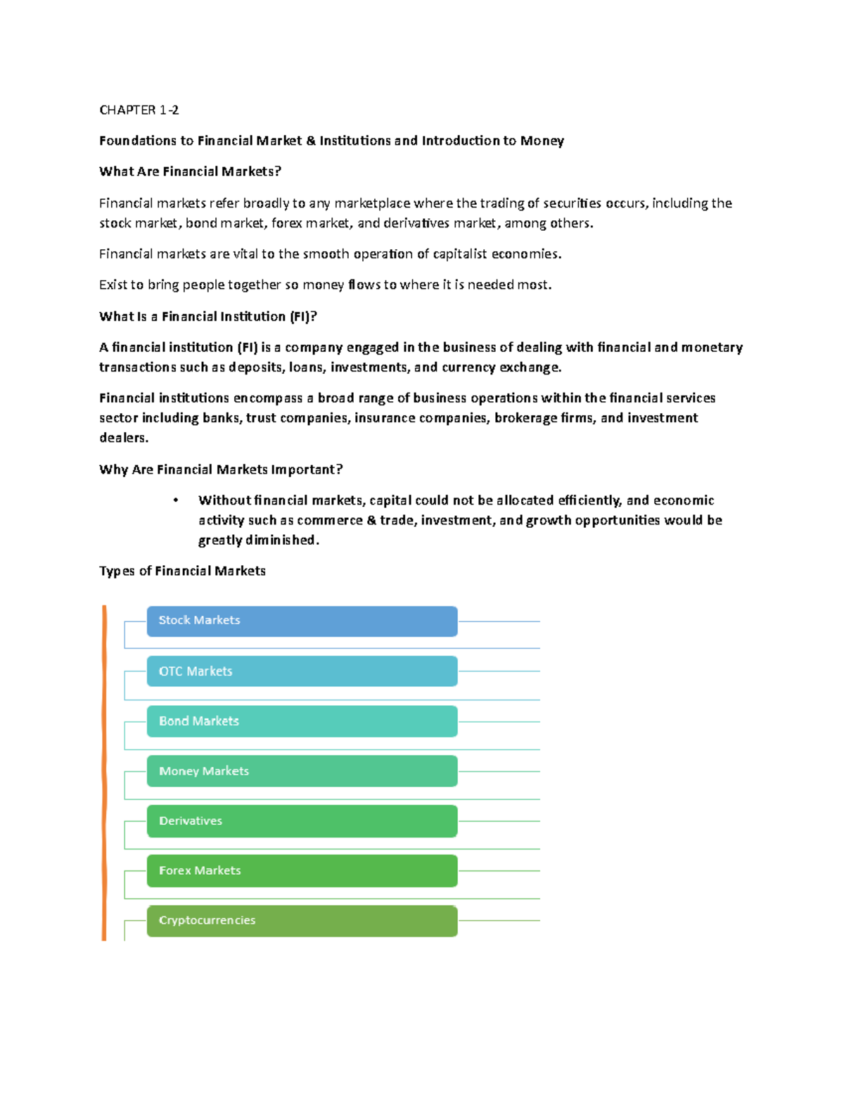 Chap 1-2 Financial Market - CHAPTER 1- Foundations To Financial Market ...