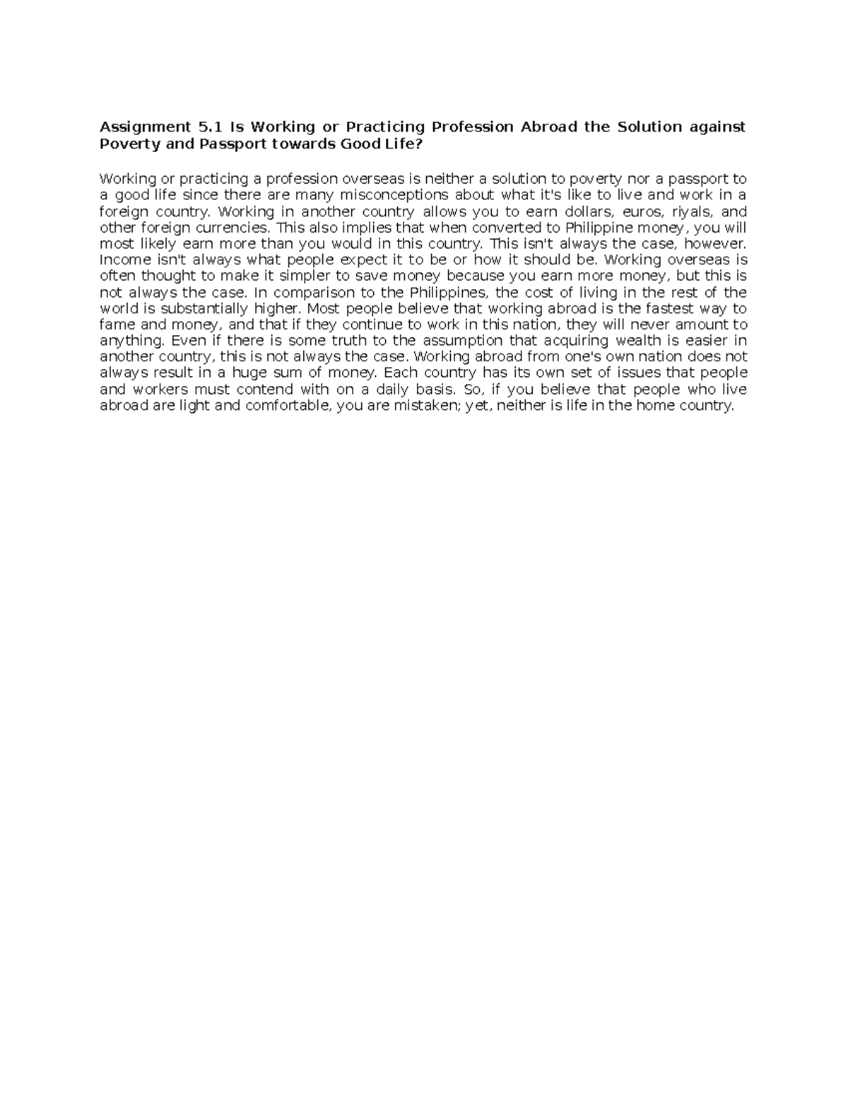 Assignments for Week 5 - materials technology and engineering - Studocu