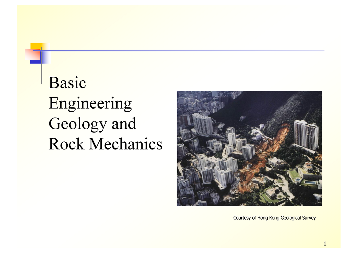 3730 Topic I - Lecture Notes 1 - Basic Engineering Geology And Rock ...