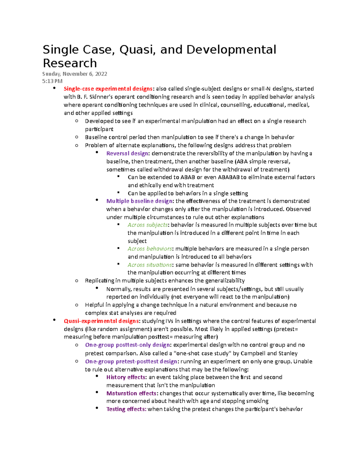 Single Case, Quasi, and Developmental Research - Single Case, Quasi ...
