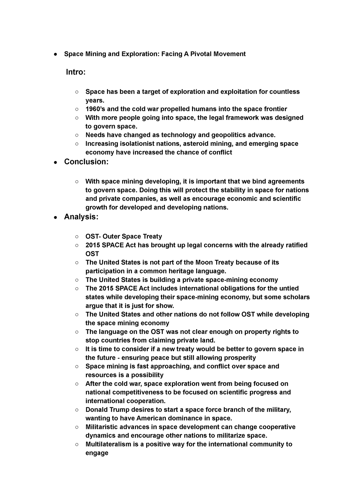 Module two notes space mining - Space Mining and Exploration: Facing A ...